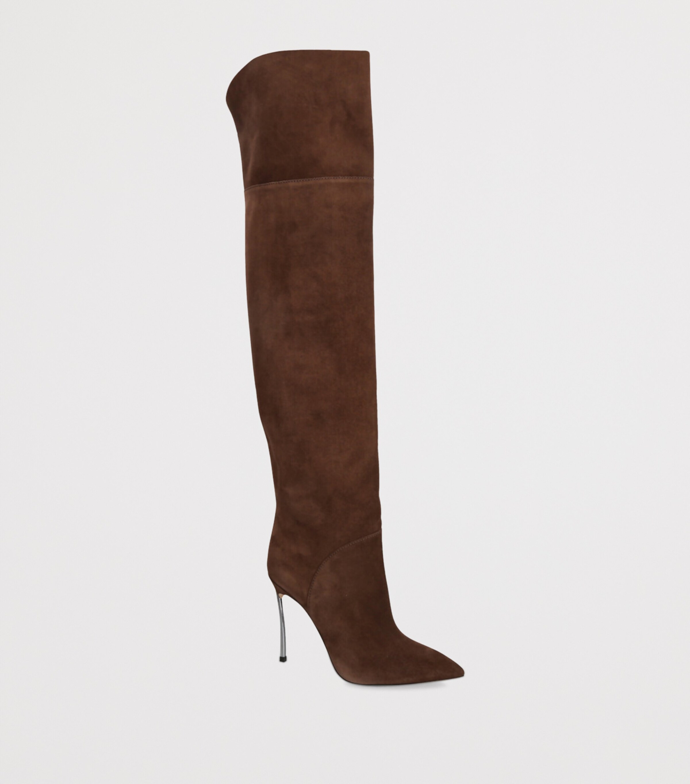 Suede Blade Over-The-Knee Boots 100 DARK BROWN Image 3