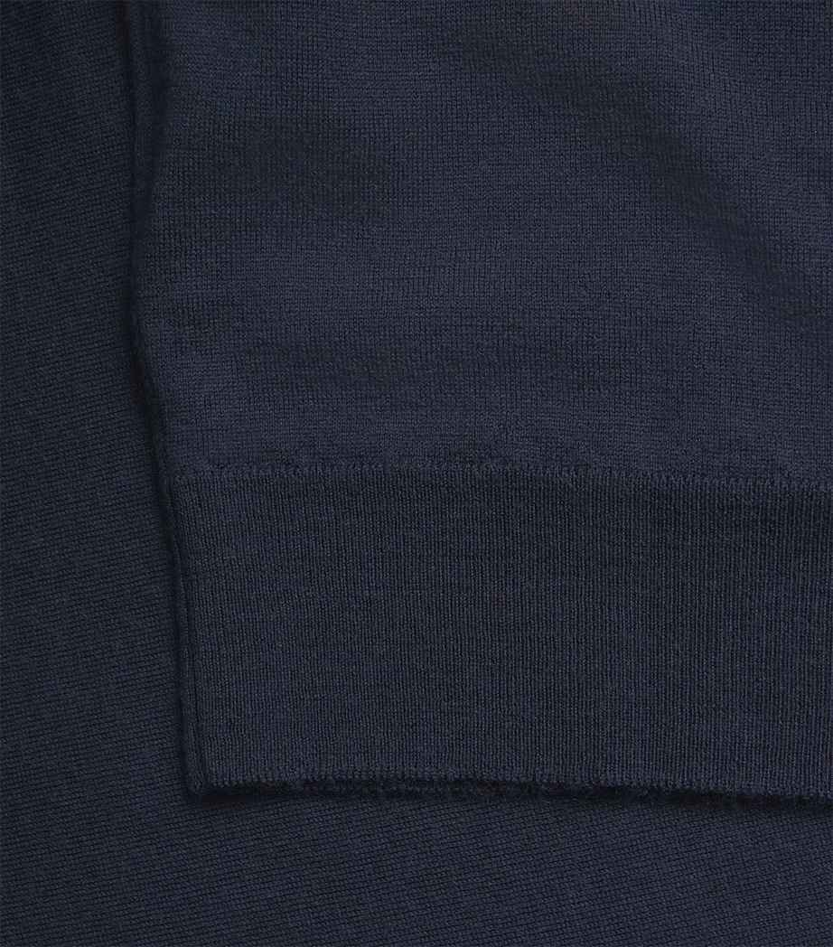 Alan Scott Mens Superfine Merino Wool Rollneck Sweater Midnight Image 6