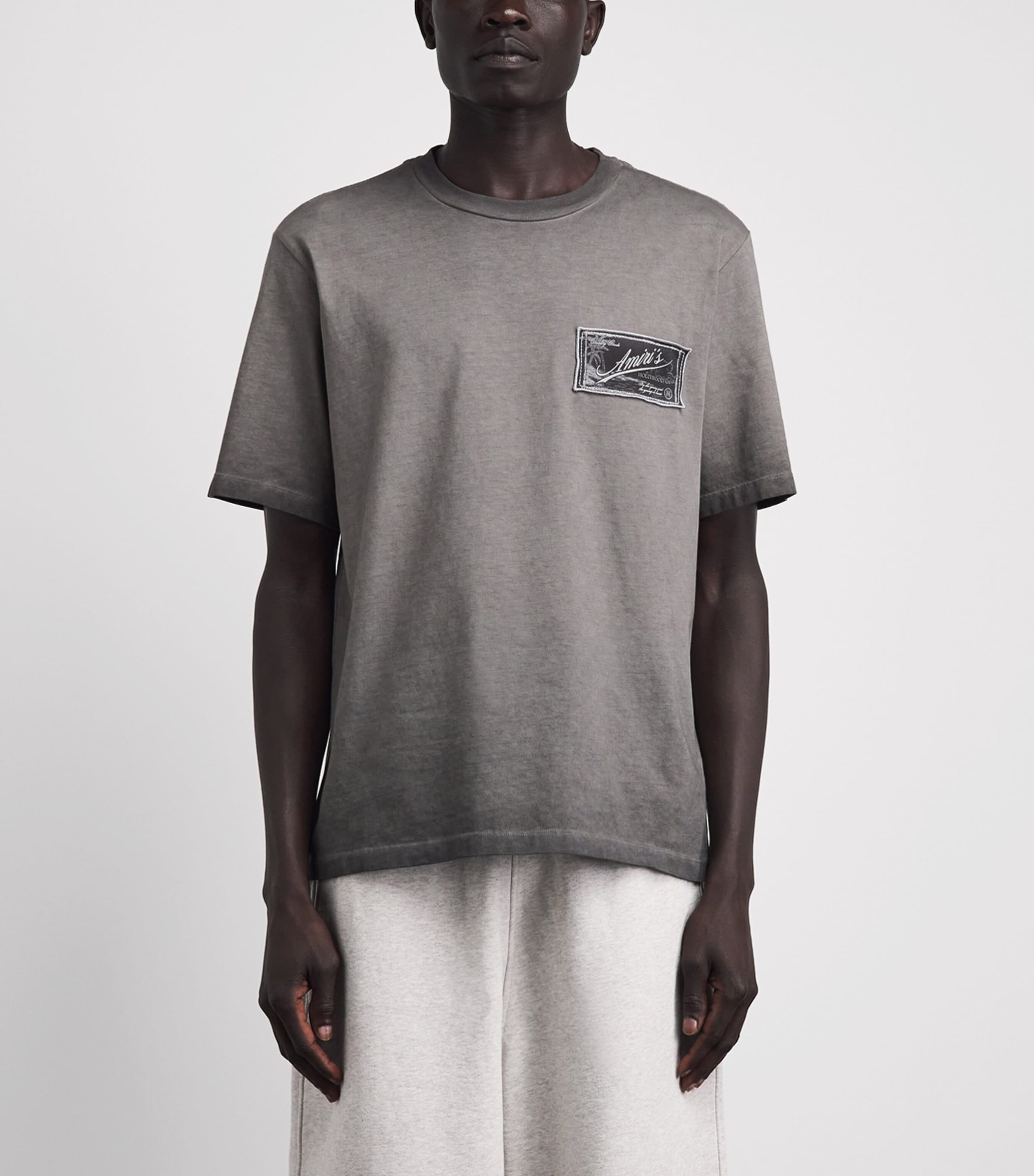 AMIRI Mens Cotton Quality Goods Patch T-Shirt Black Image 4
