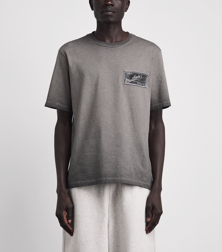 AMIRI Mens Cotton Quality Goods Patch T-Shirt Black Image 4