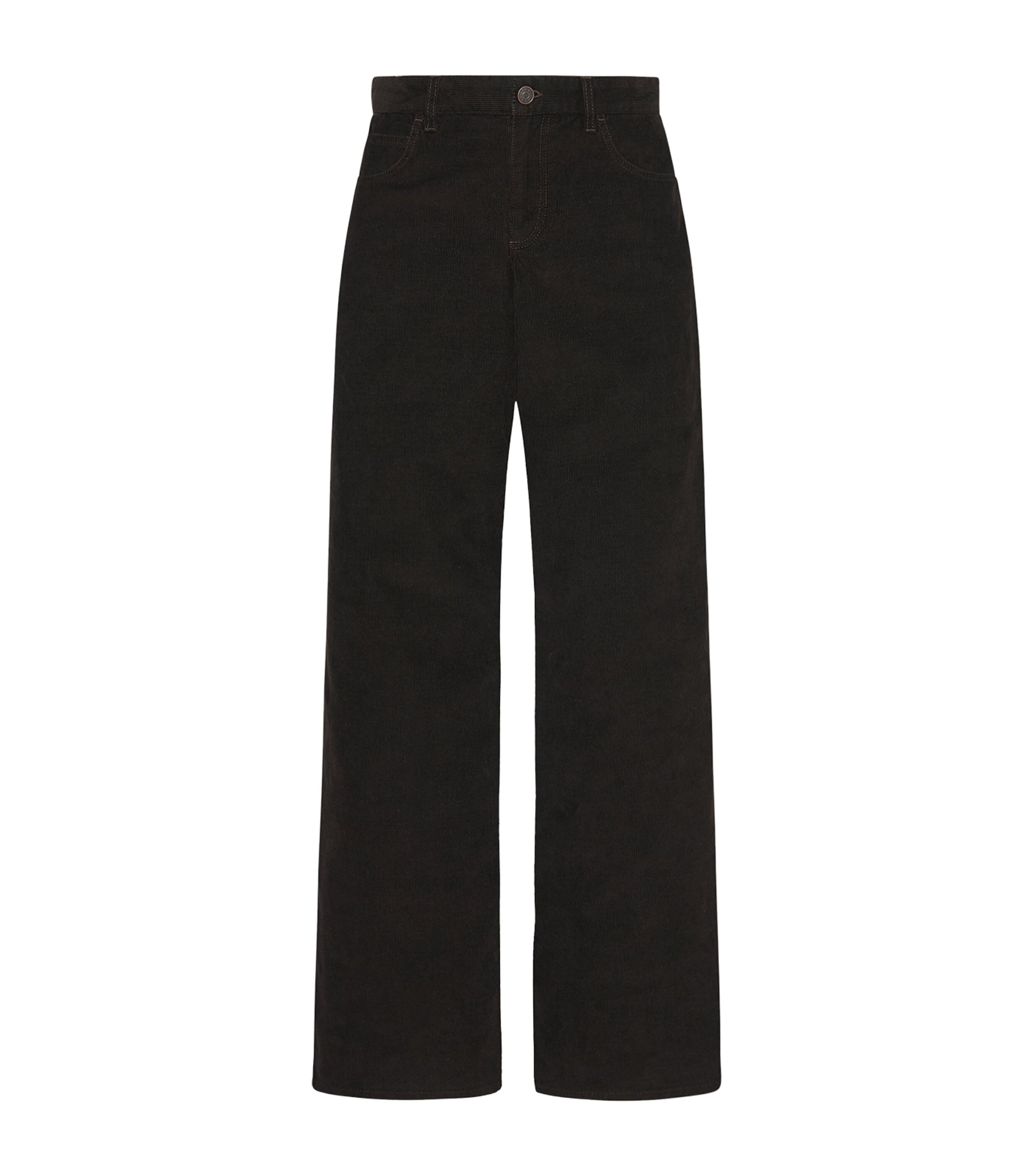 The Row Eglitta Corduroy Straight Trousers In Brown