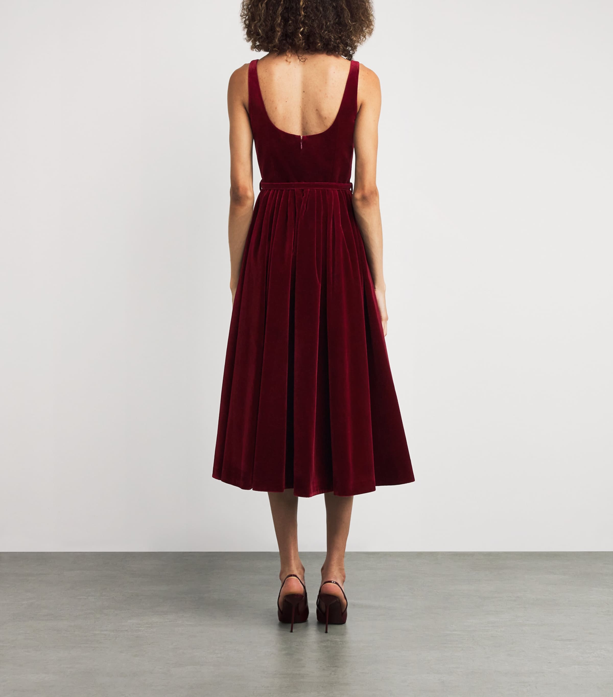 Velvet Eagle Midi Dress BURGUNDY Image 3