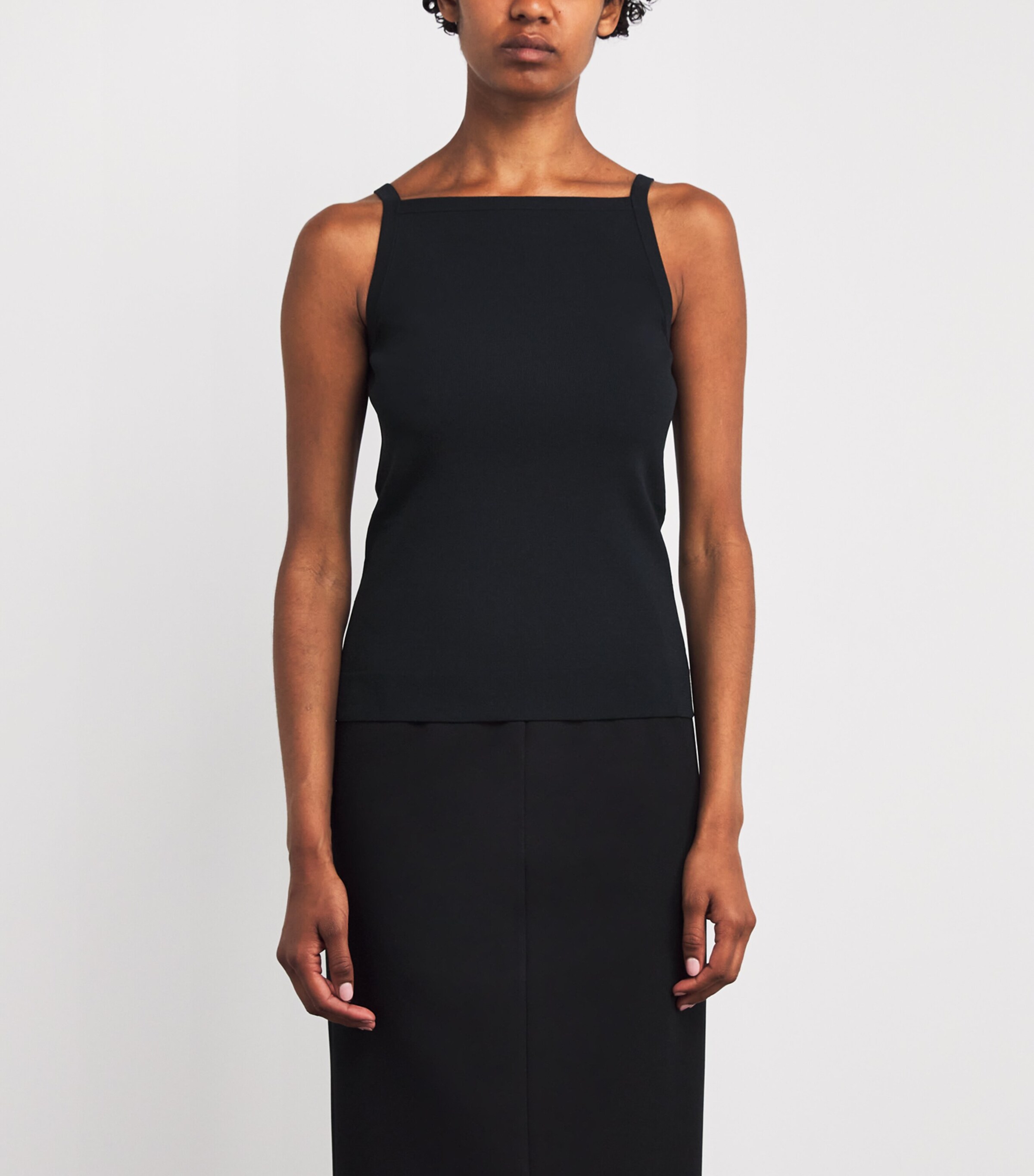 Joseph Womens Stretch-Knit Vest Top Black Image 3