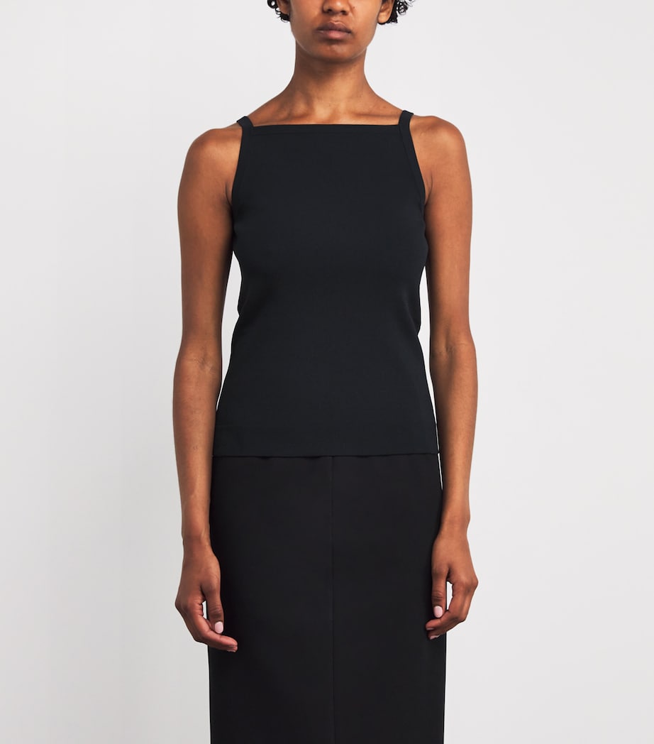 Stretch-Knit Vest Top BLACK Image 3