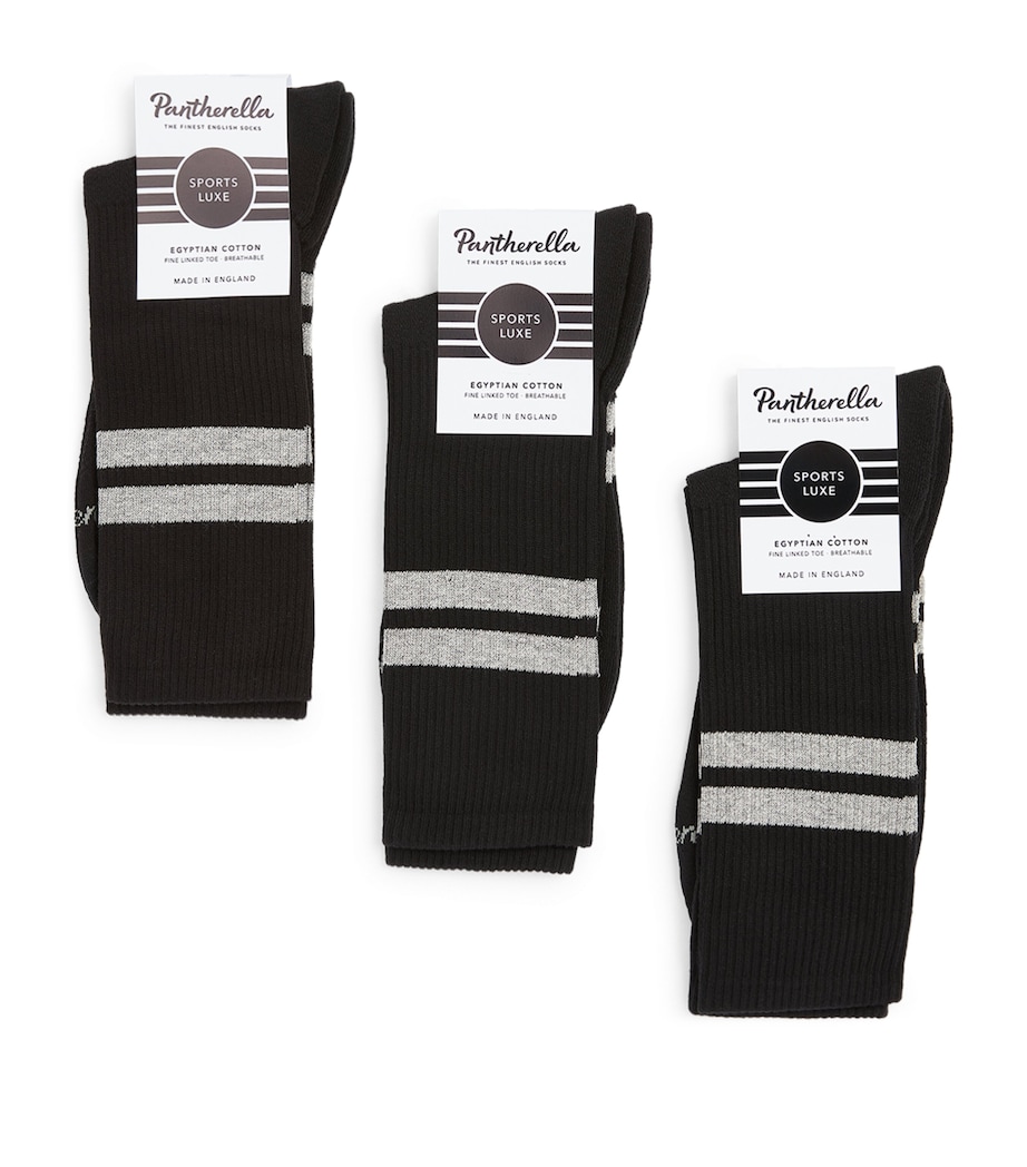 Striped Socks (Pack of 3) 03 BLACK Image 1
