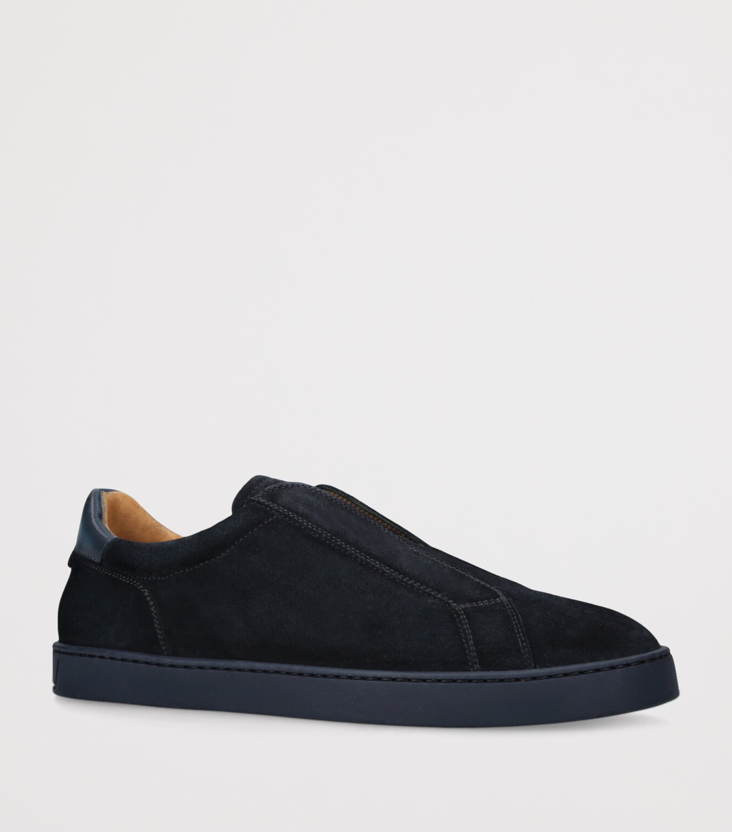 Leather Slip-On Sneakers NAVY Image 3