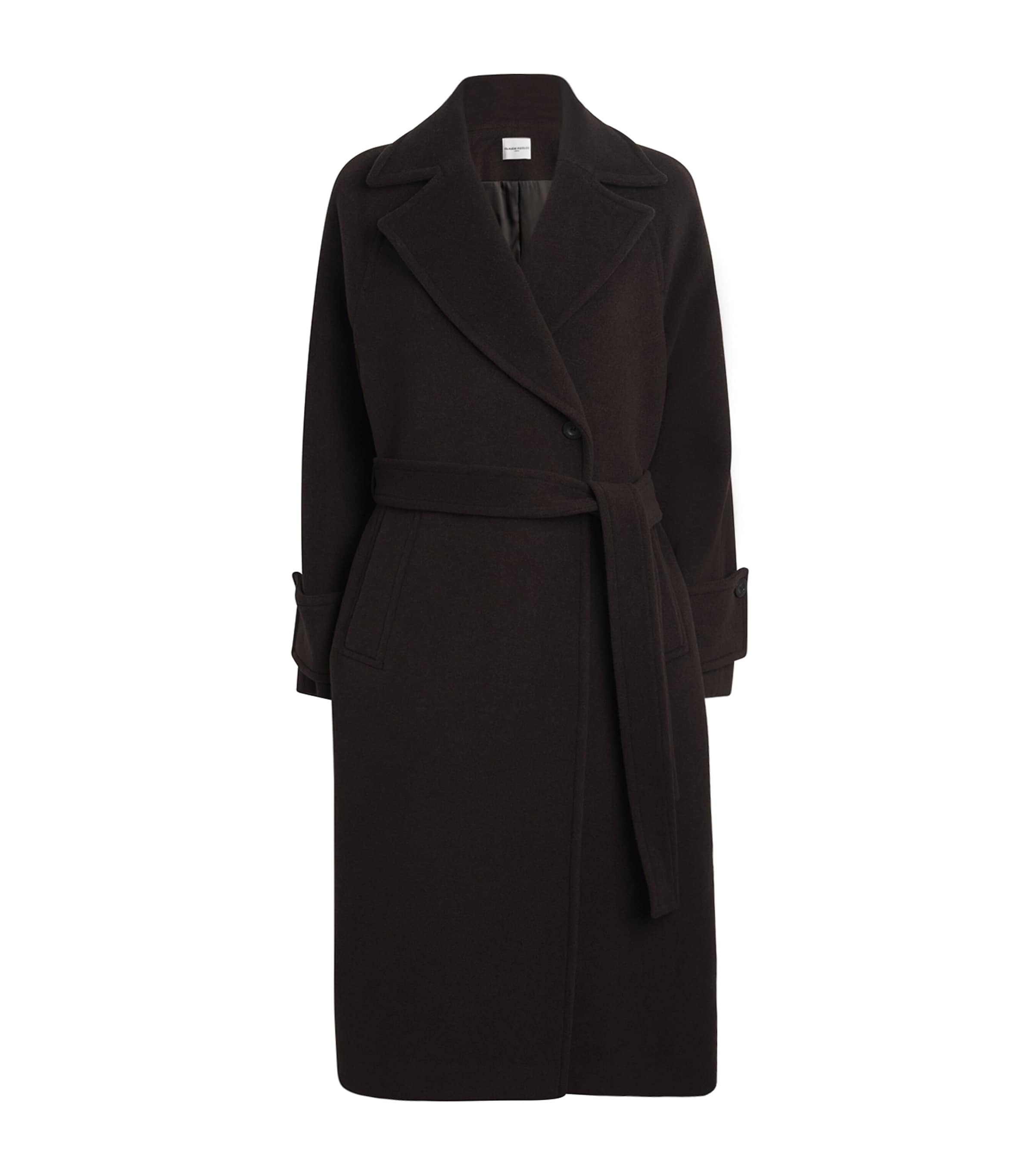 Claudie Pierlot Wool-blend Belted Coat In Brown