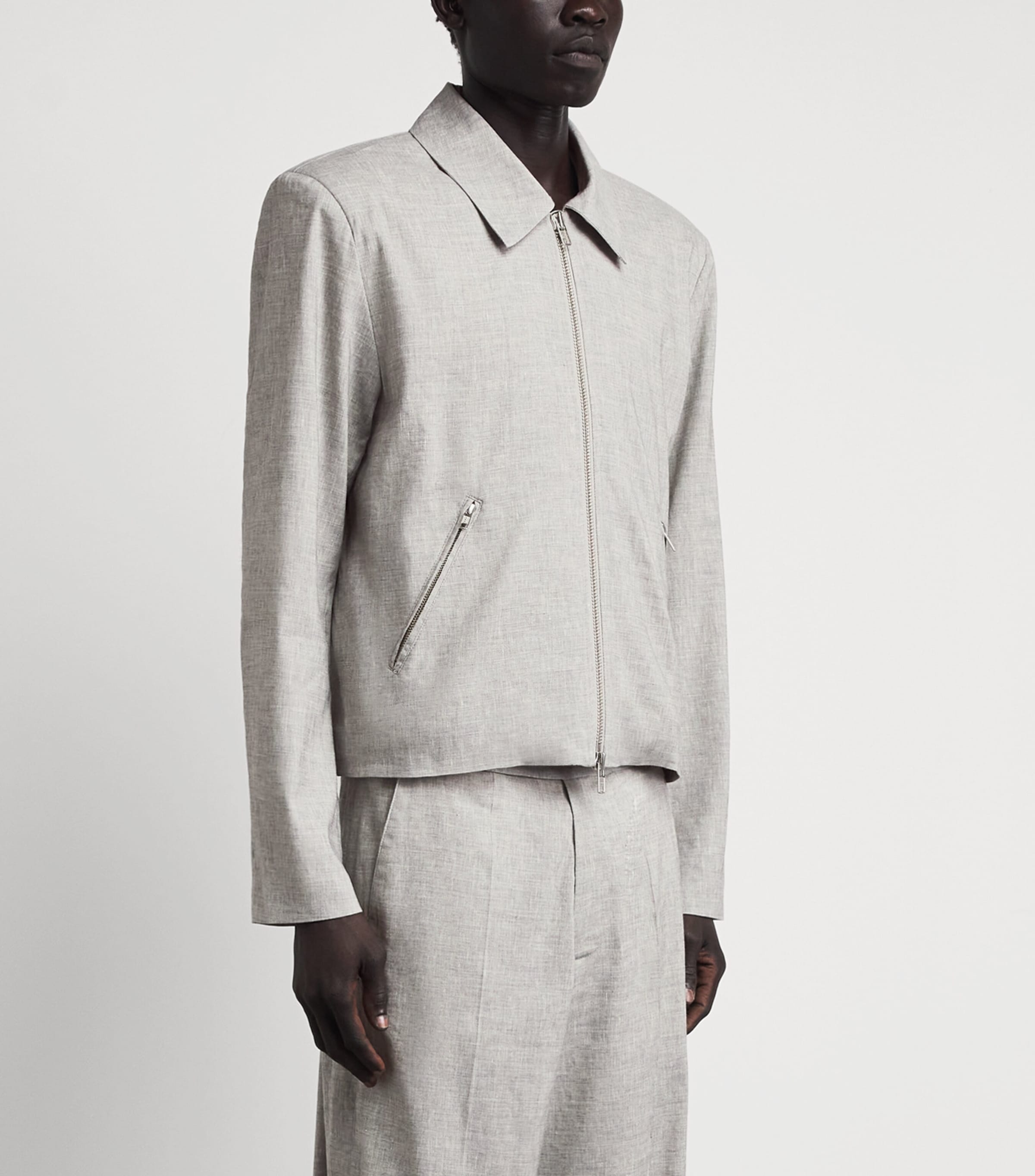 Won Hundred Mens Dutton Boxy Jacket Light Grey Melange Image 4