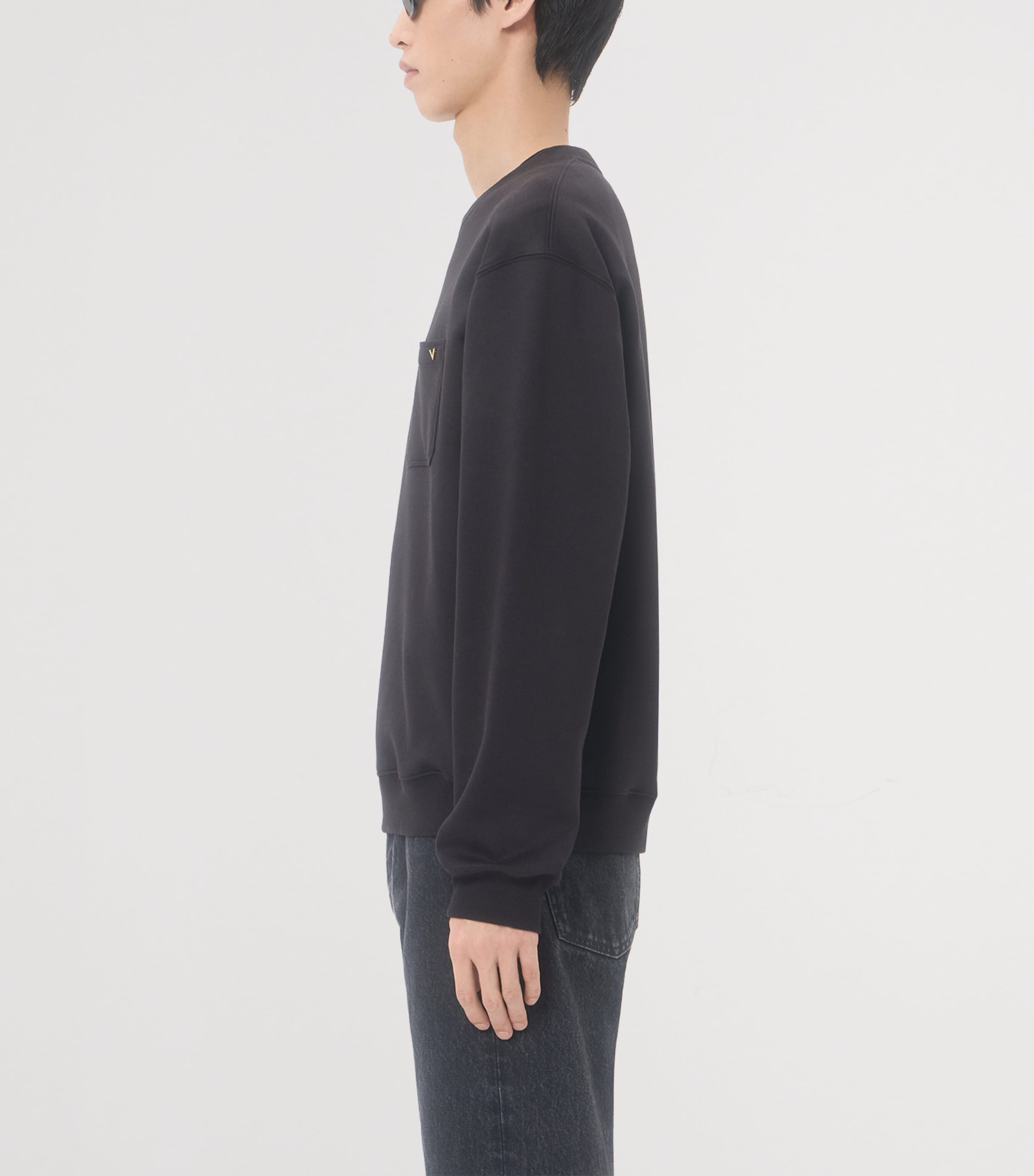 Valentino Garavani Mens Cotton-Blend V-Gold Sweatshirt Image 3
