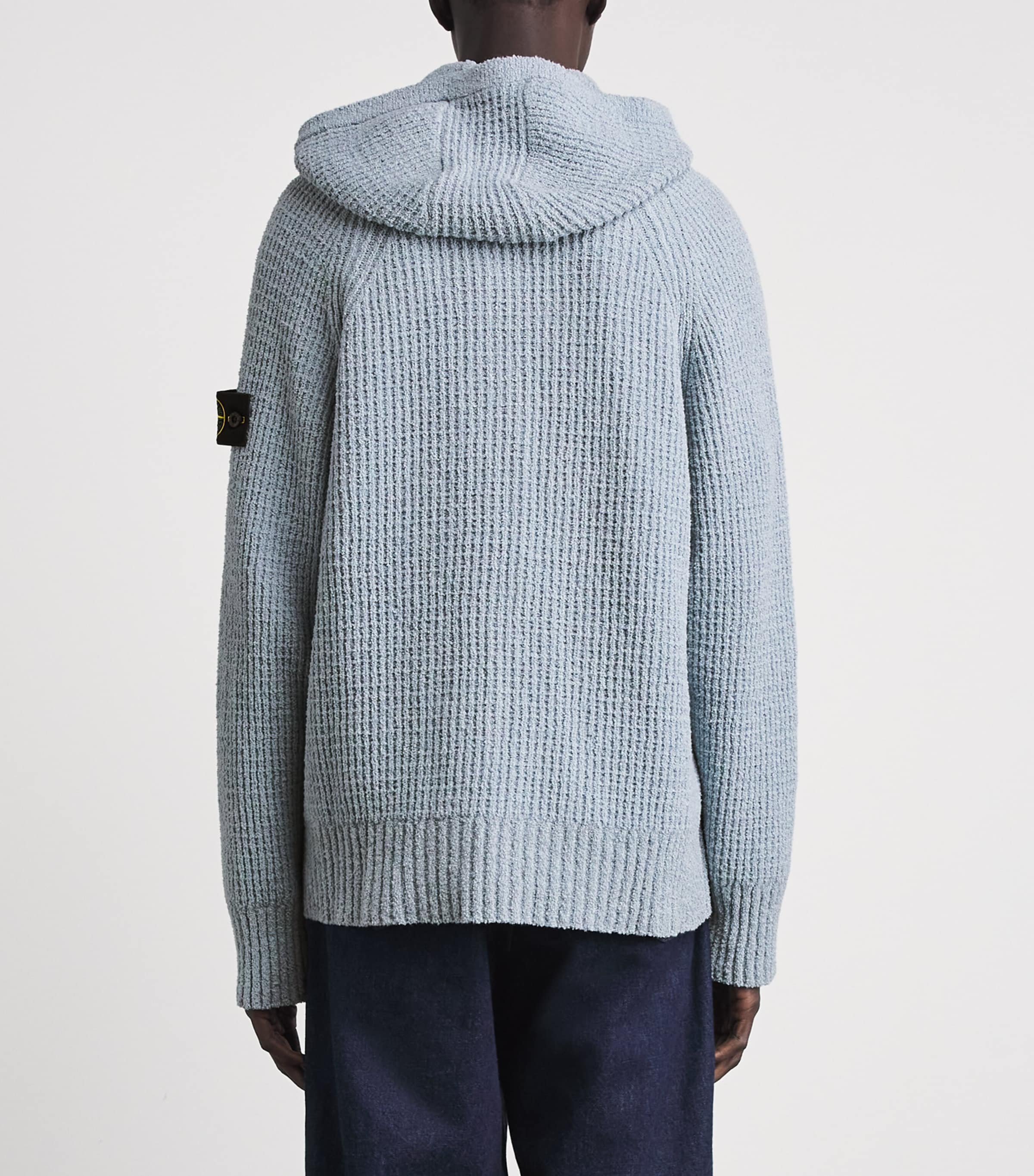 Stone Island Mens Cotton Bouclé Zip-Up Hoodie Image 5