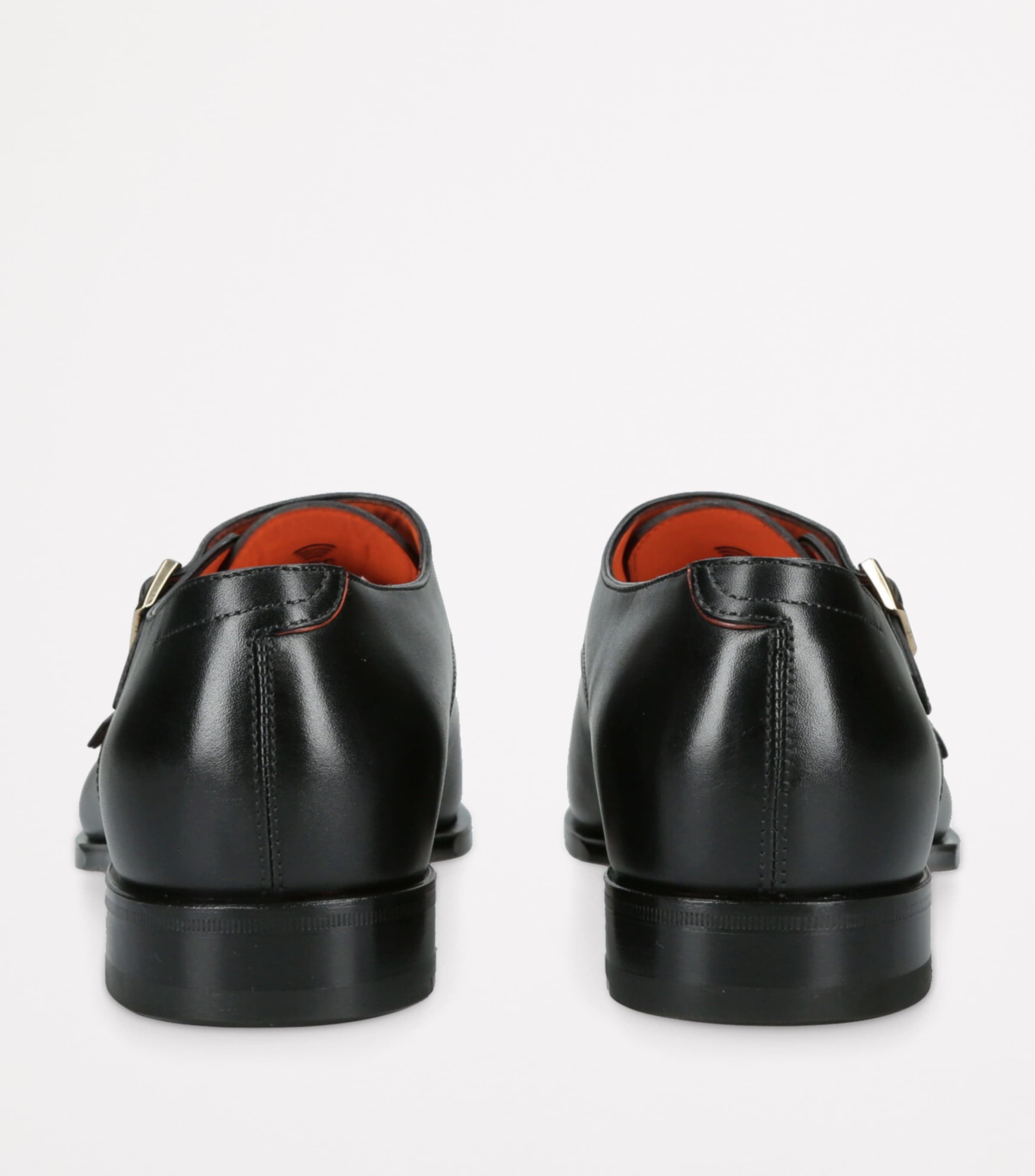 Leather Adrian Blake Monk Shoes BLACK Image 2