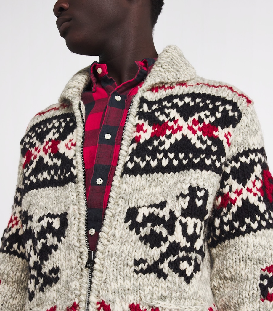 Wool Fair Isle Shawl Cardigan NATURAL Image 6