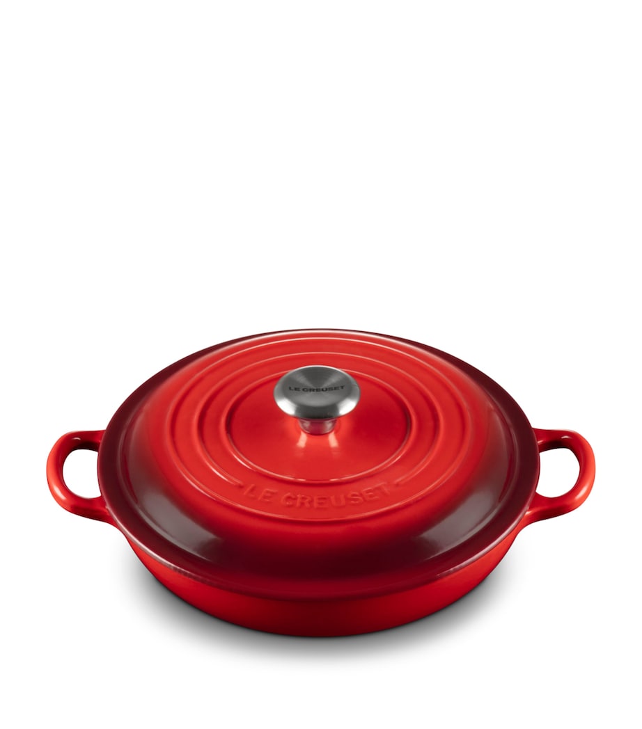 Le Creuset Cast Iron Shallow Casserole Dish (22cm) Cerise Image 2