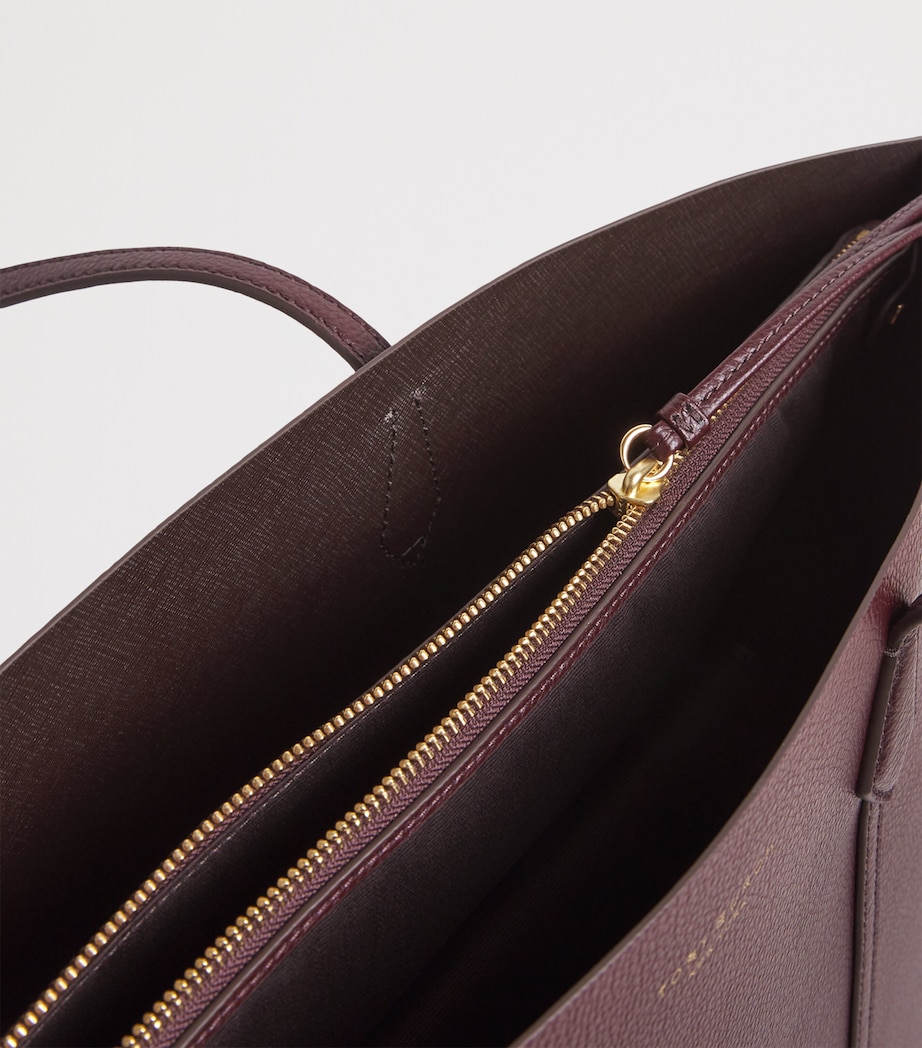 Leather Perry Tote Bag DARK CARMINE Image 4