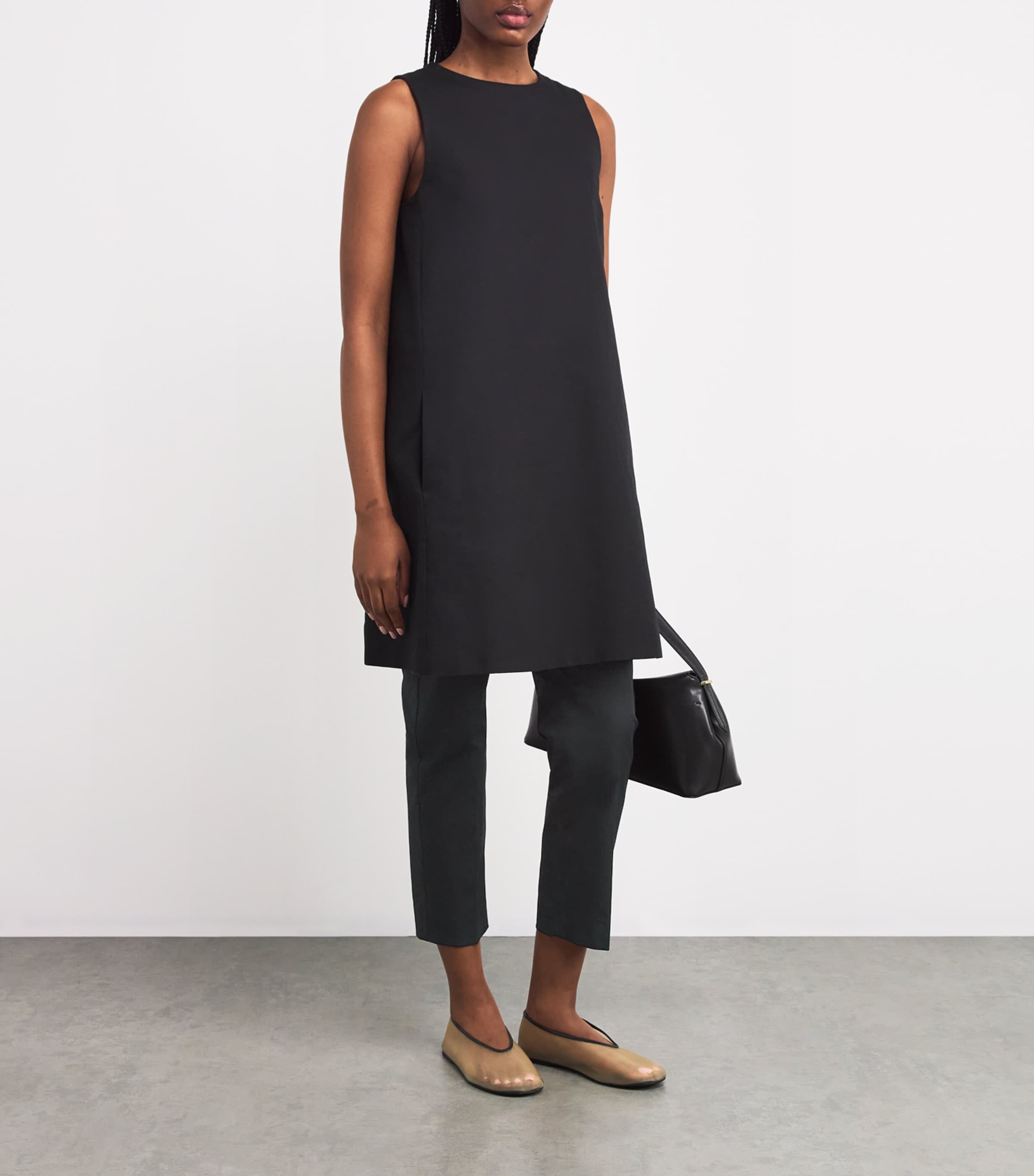 Stretch-Cotton Cigarette Trousers BLACK Image 2