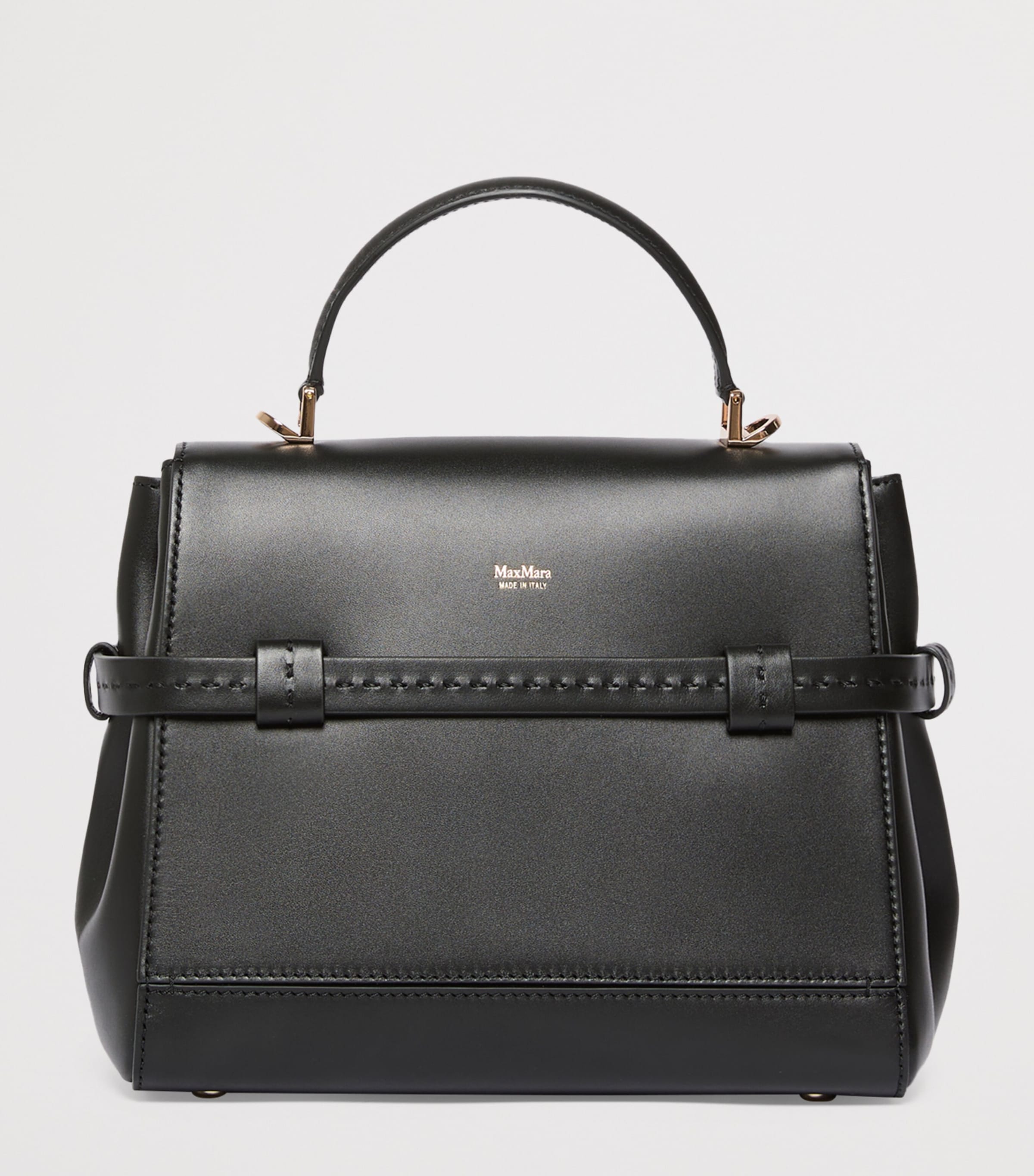 Leather Margaux Top-Handle Bag BLACK Image 3