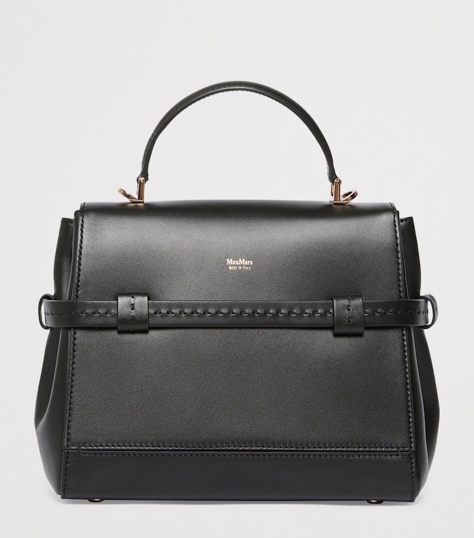Leather Margaux Top-Handle Bag BLACK Image 3