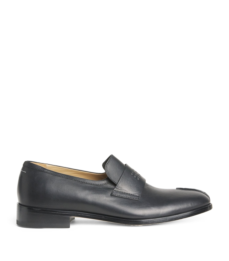 Leather Debossed Logo Loafers T8013 - BLACK Image 1