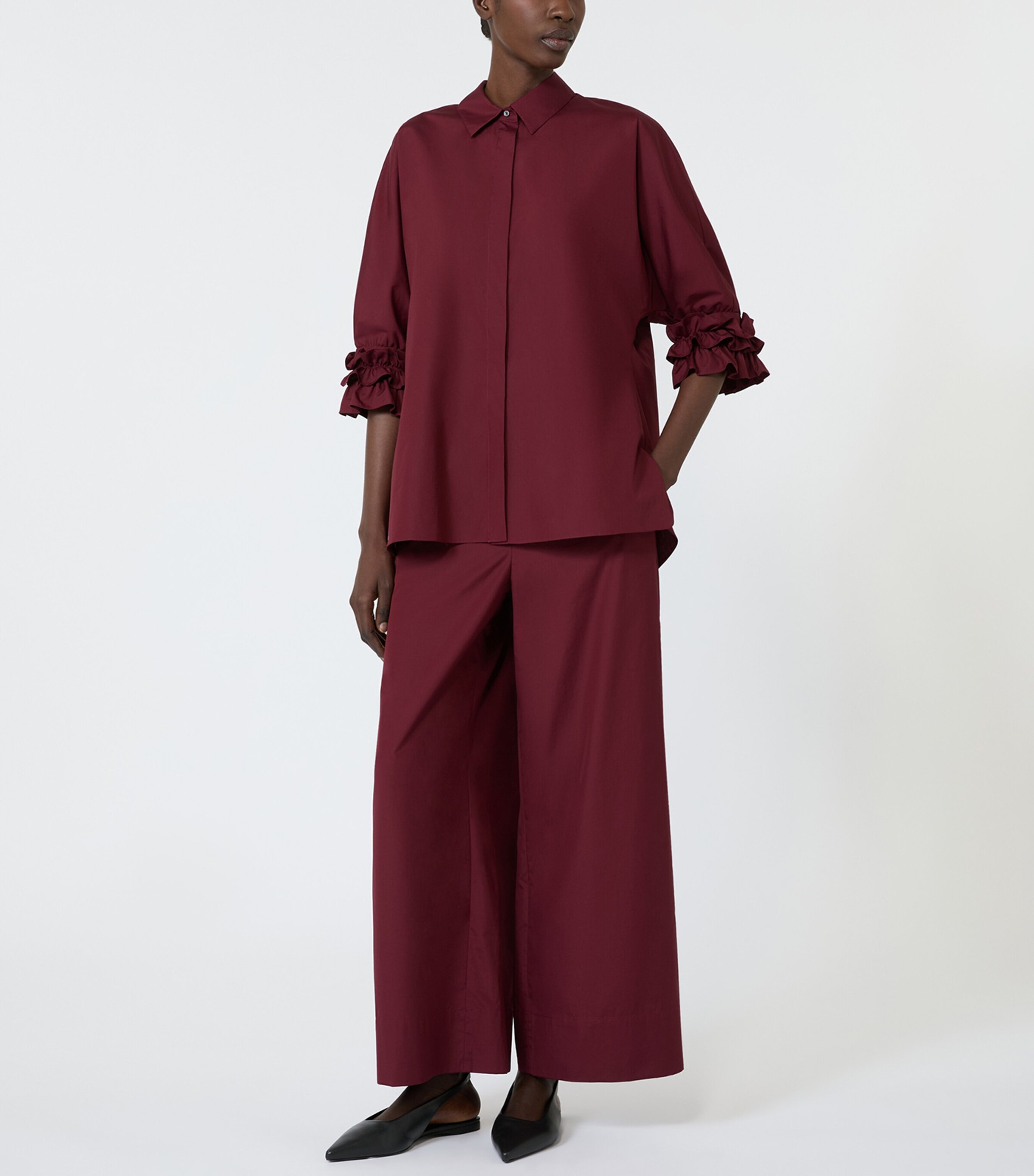 Max Mara Womens Poplin Shirt Ruby Image 2