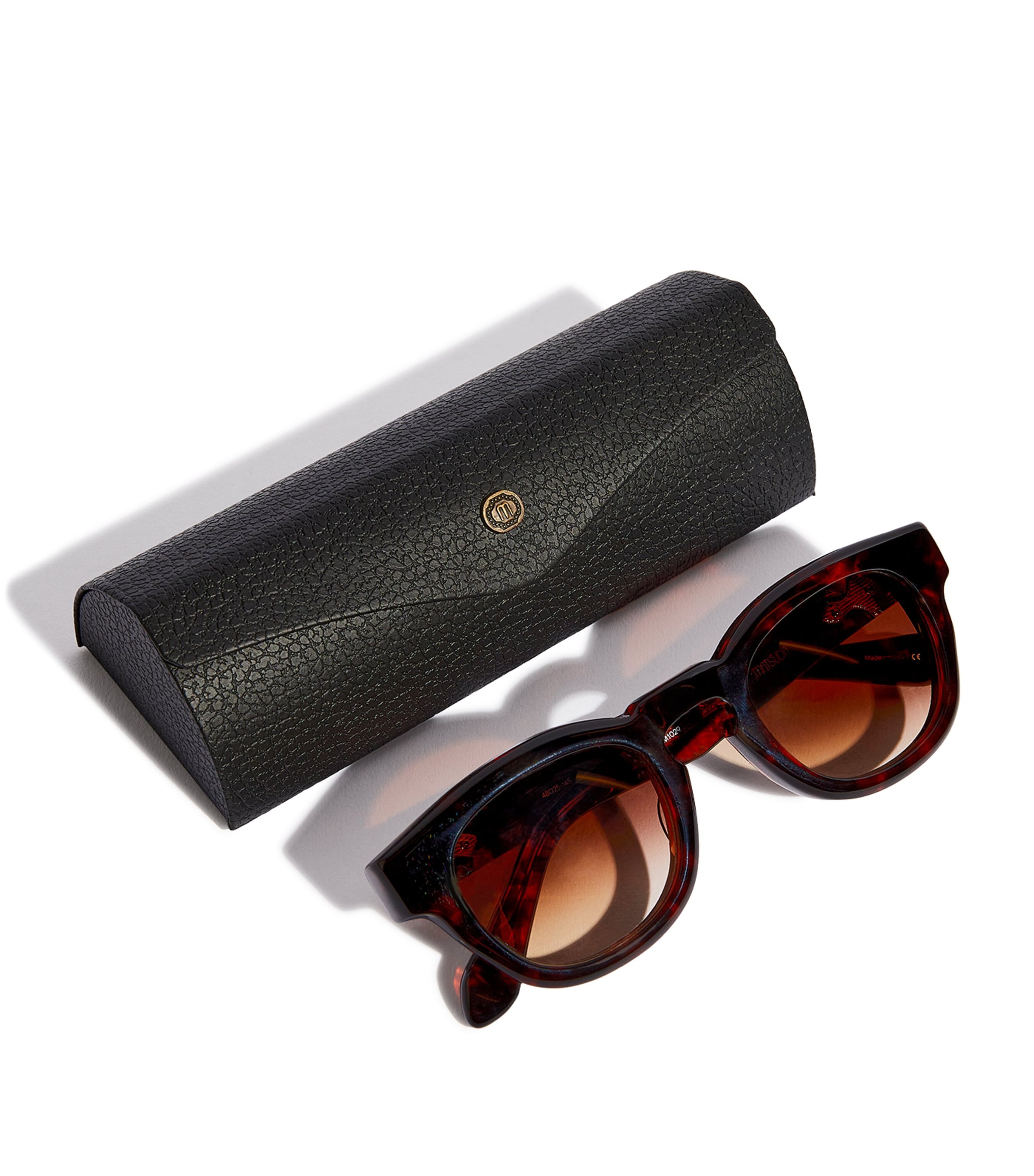 Round Sunglasses DARK BROWN DEMI Image 3