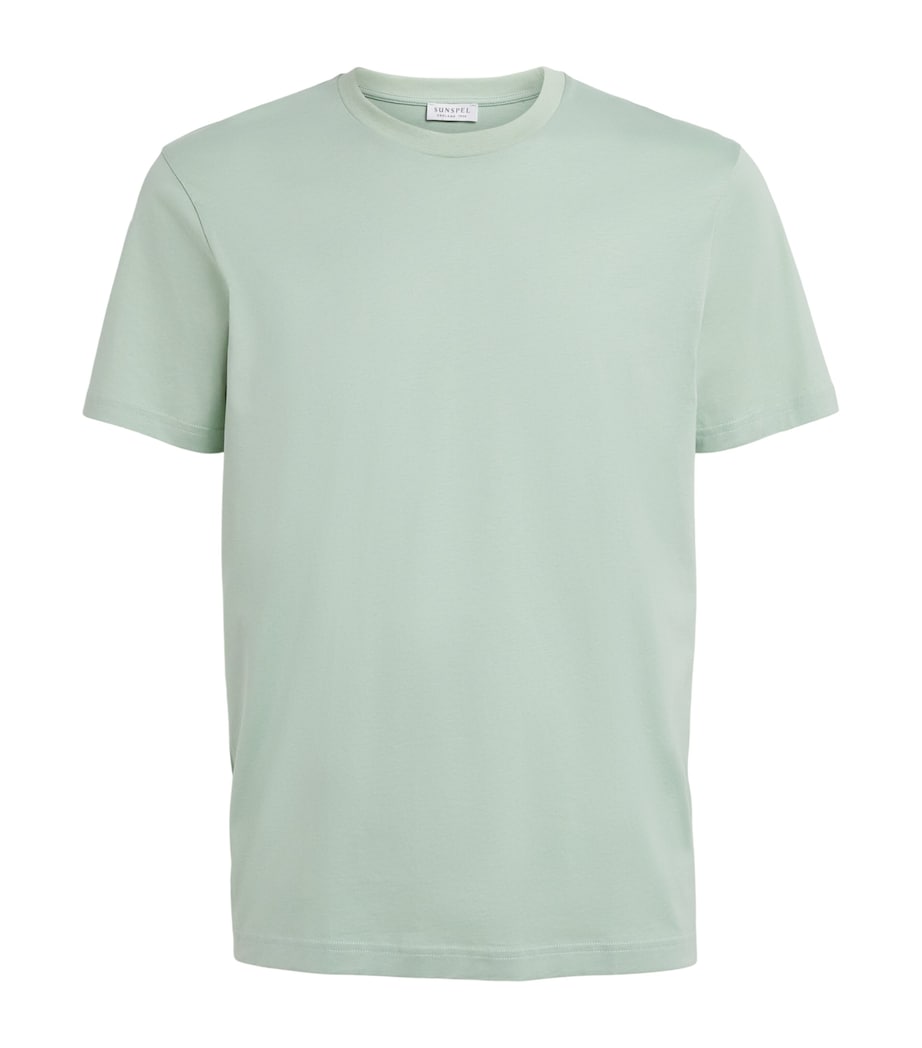 Sunspel Mens Supima Cotton Riviera T-Shirt Gnjb Laurel Image 1