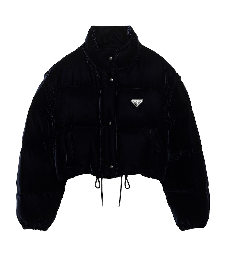 Velvet Down-Filled Puffer Jacket F0008 Image 1
