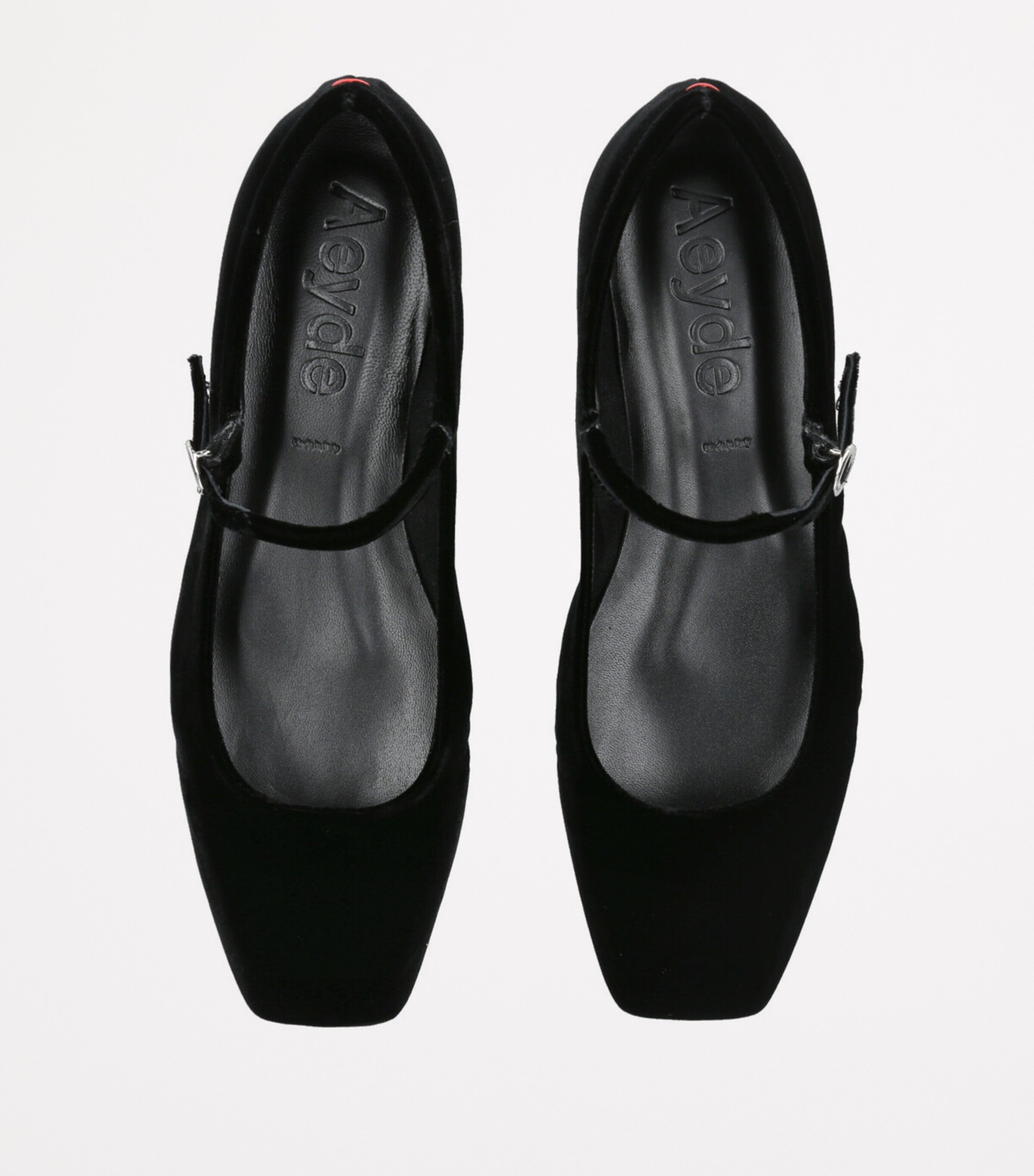 aeyde Velvet Uma Mary Jane Ballet Flats Black Image 4