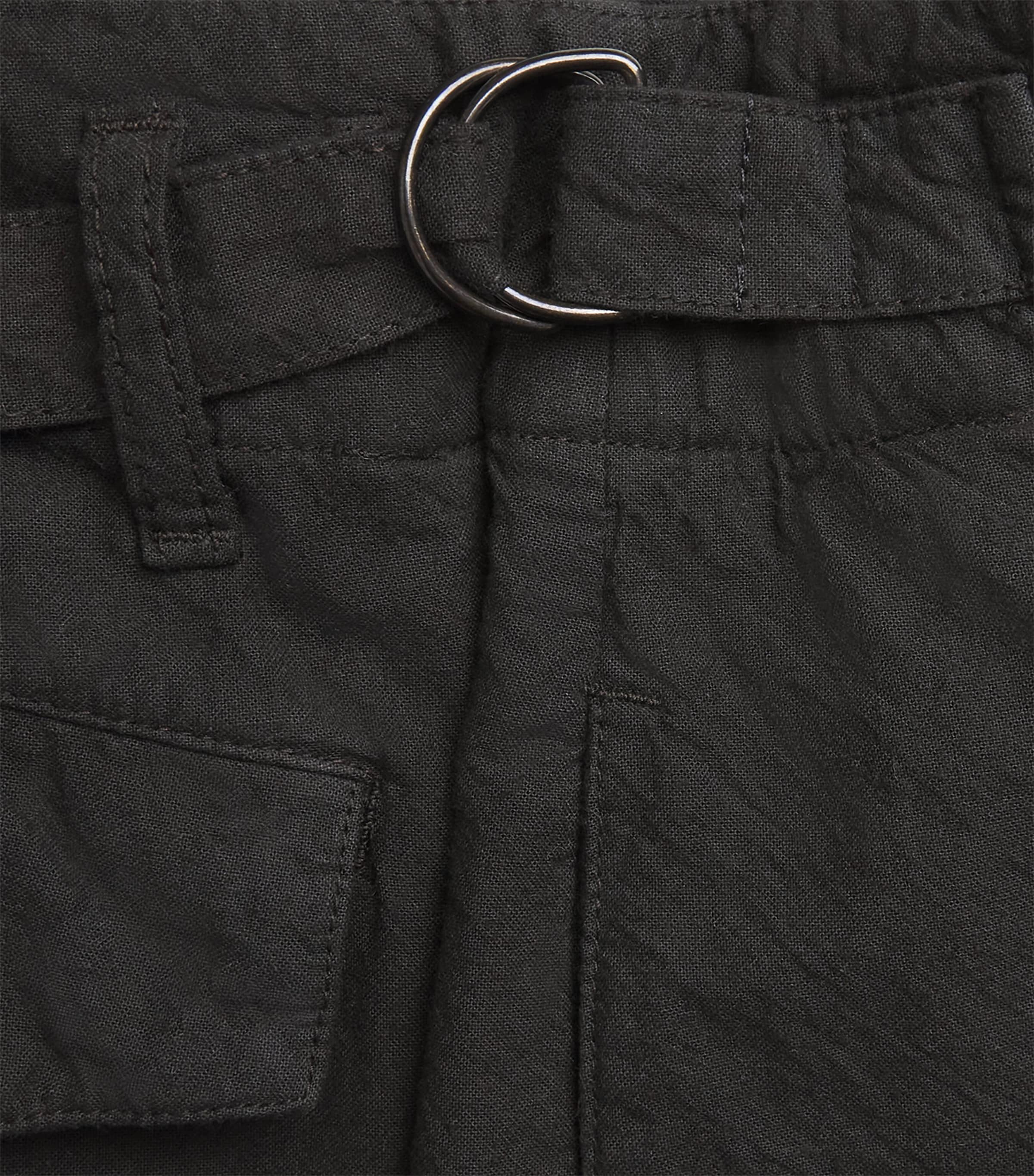 Barena Mens Cotton Crinkle Wide-Leg Trousers Nero Image 6