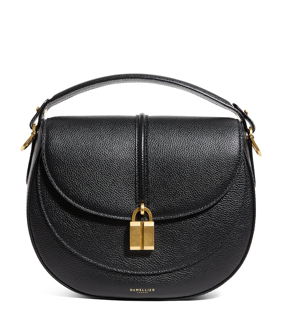 Small Leather Siena Saddle Bag BLACK F03 Image 1