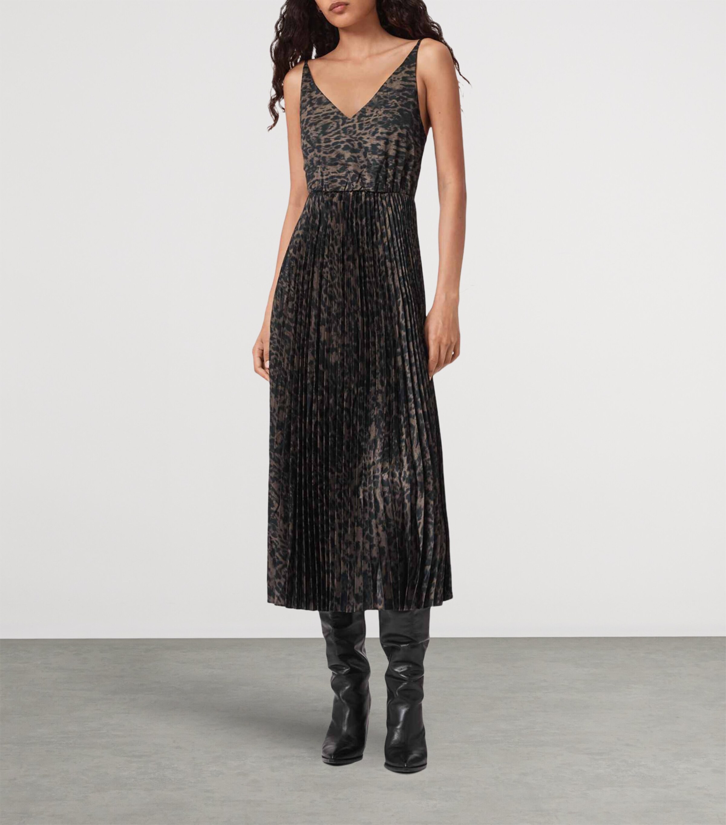 2-In-1 Evia Midi Dress BLACK/FANGO GREEN Image 2