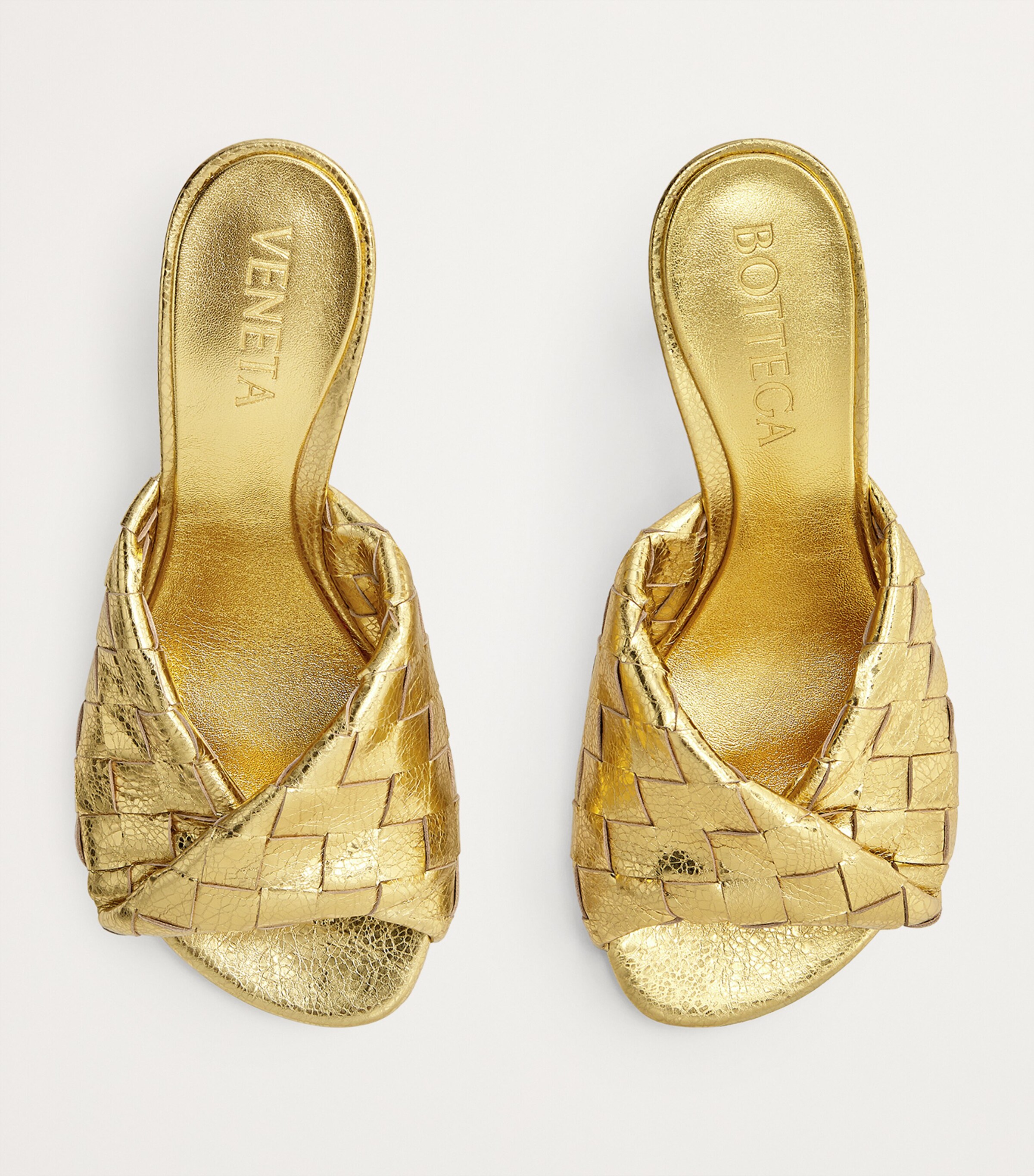 Bottega Veneta Leather Intrecciato Blink Mules 80 | Harrods UK