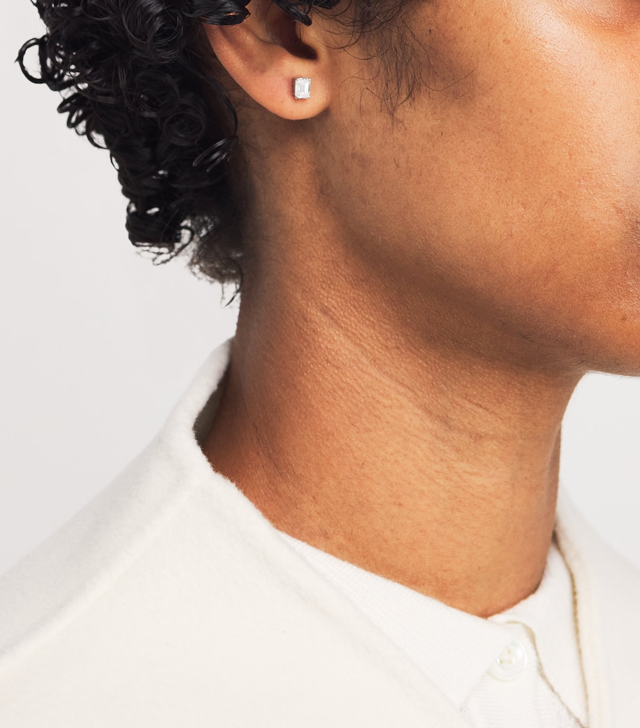 White Gold and Diamond Stud Earrings (1.50ctw) WHITE GOLD Image 2