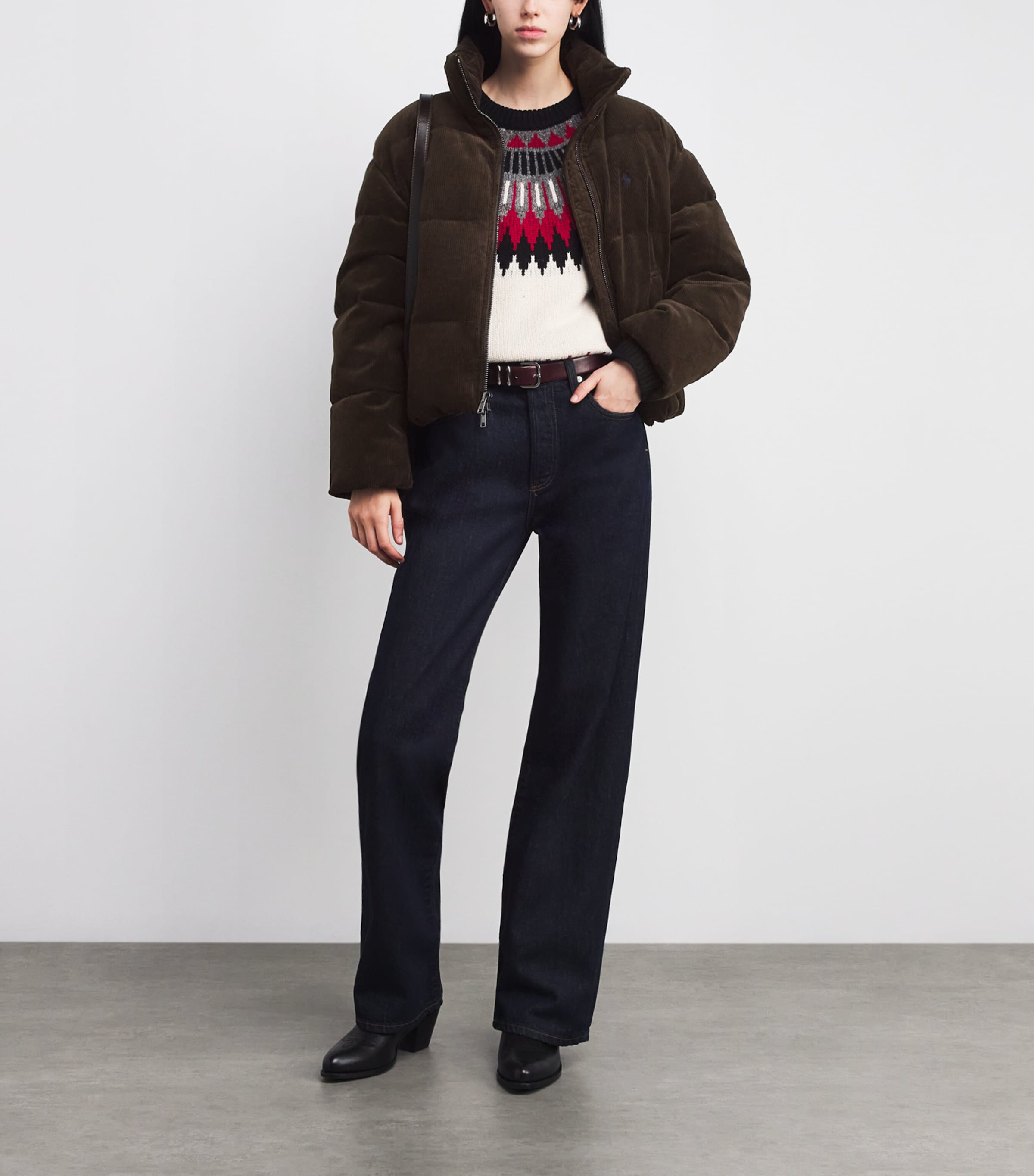 Stretch-Cotton Corduroy Puffer Jacket DARK BEECH Image 2