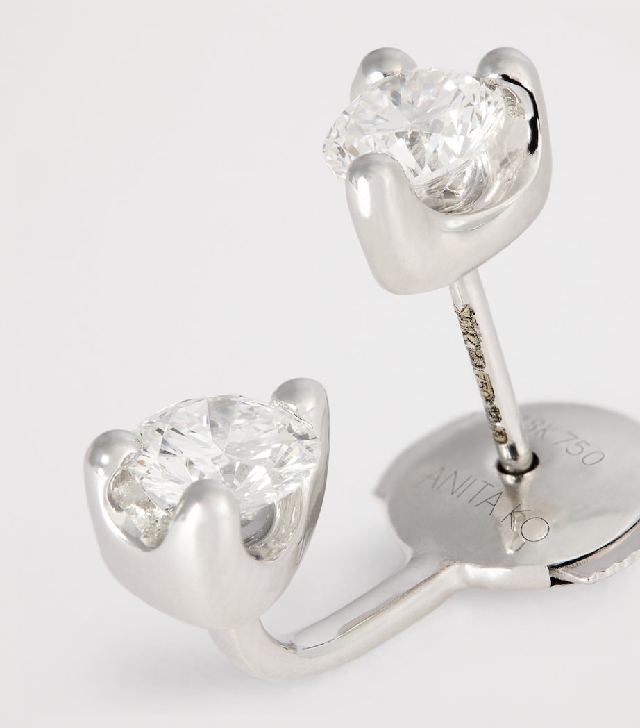 White Gold and Diamond Orbit Single Earring WHITE GOLD Image 4