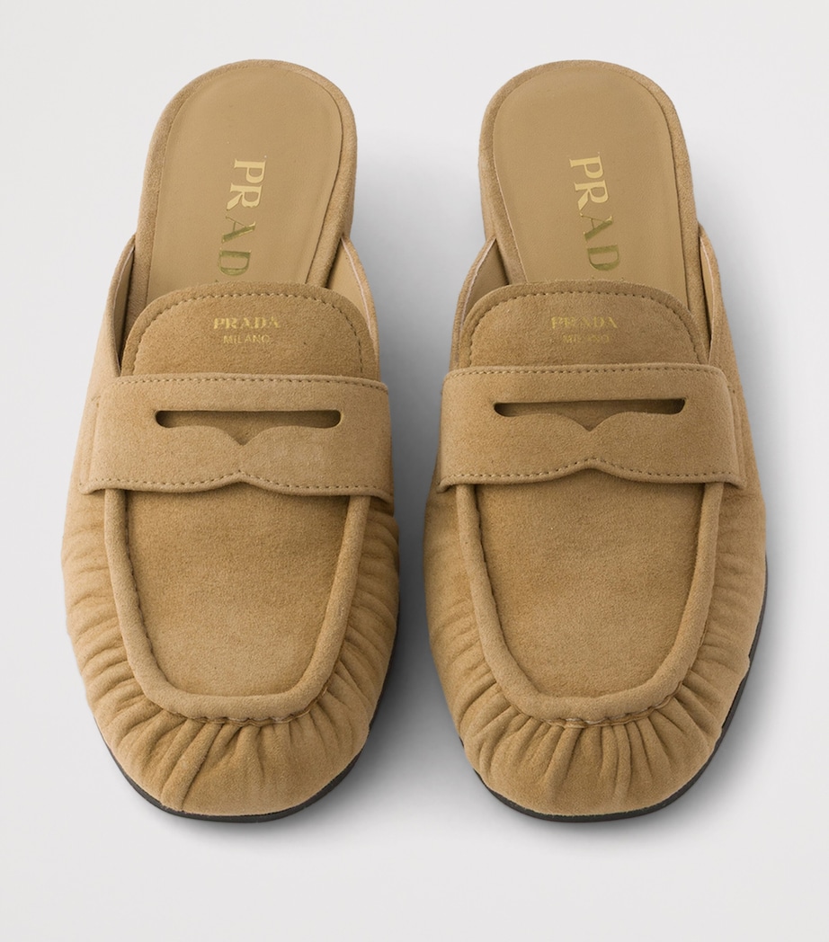 Prada Suede Mules Neutral Image 3
