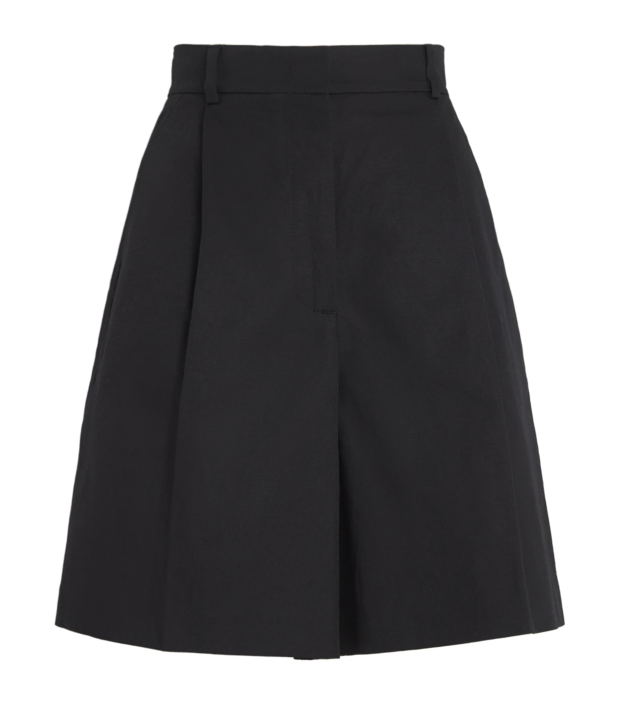 Weekend Max Mara Cotton-linen Shorts In Black
