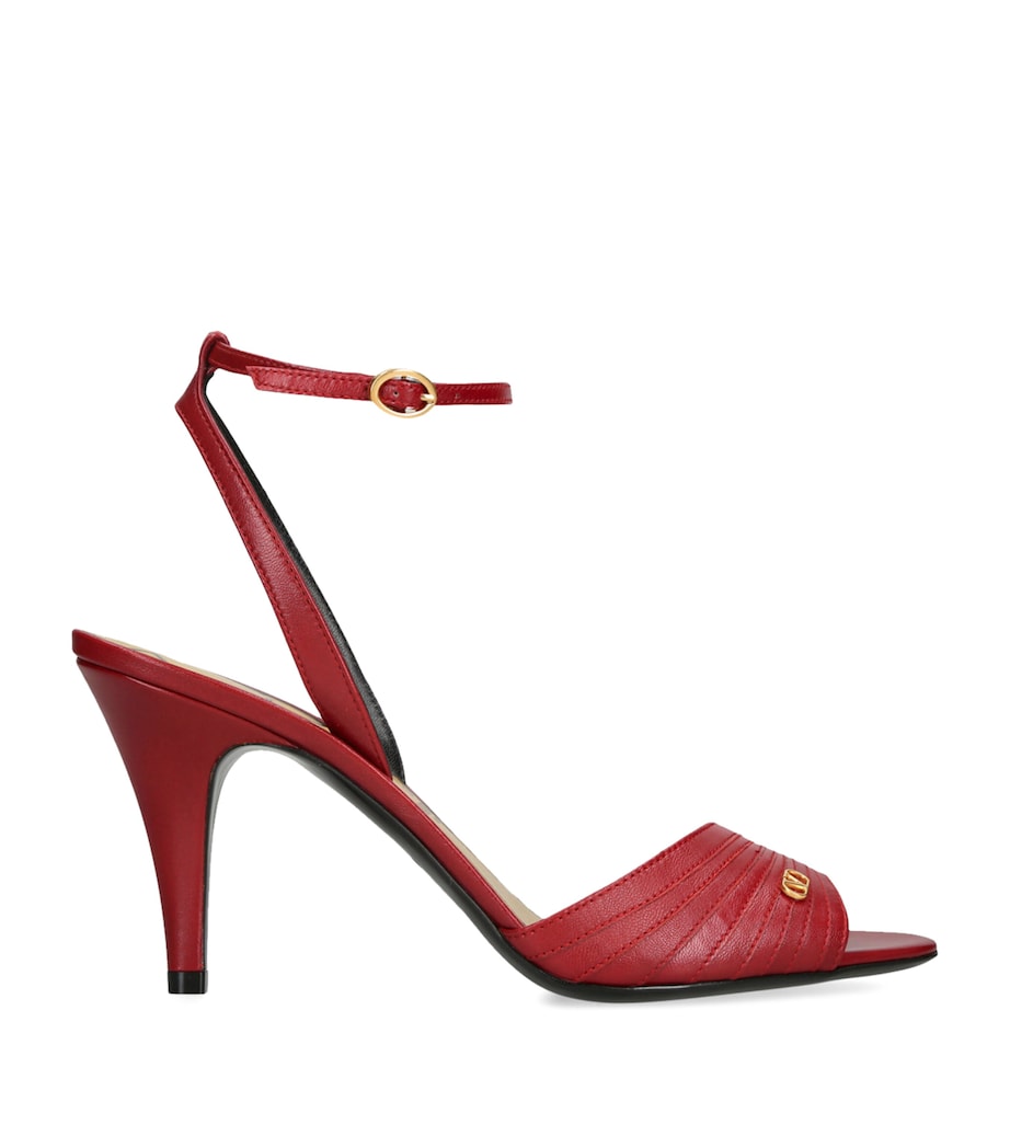 Valentino Garavani Leather Ladycrush Heeled Sandals 85 Red Image 1