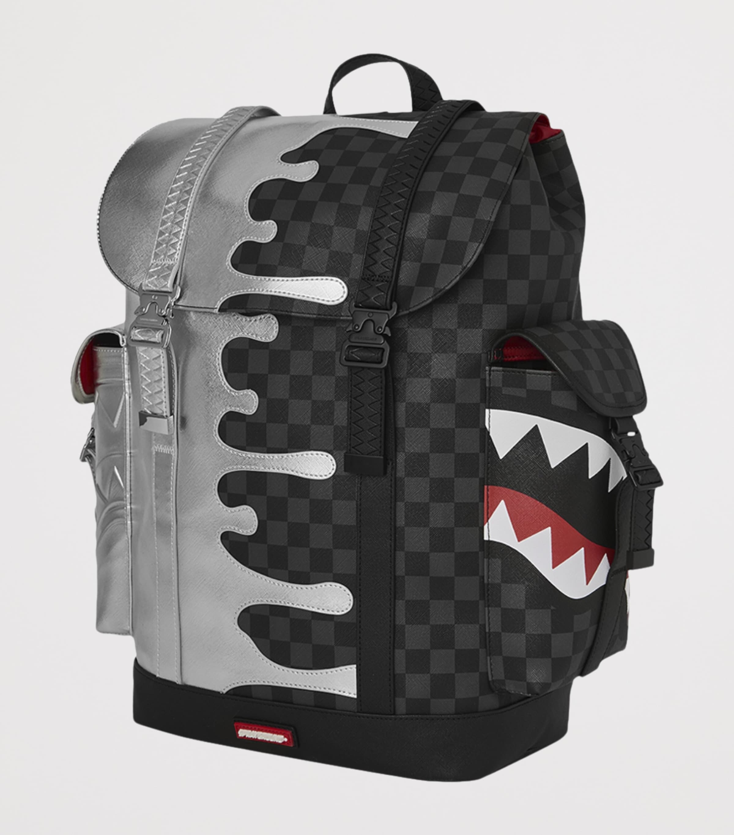 Sprayground Side Drip Flap Backpack Silver Side Drip Image 5