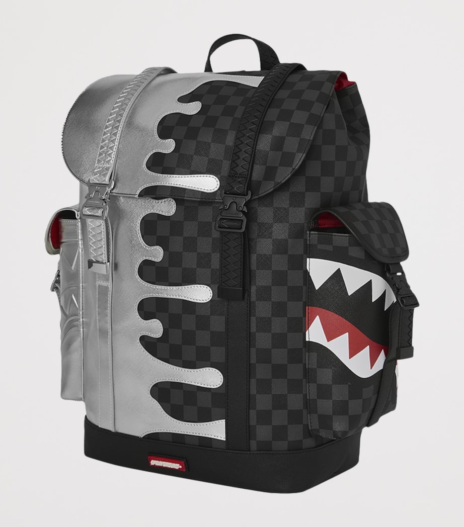 Sprayground Side Drip Flap Backpack Silver Side Drip Image 5