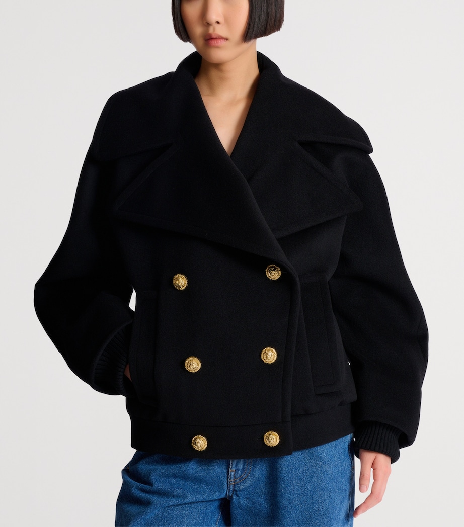 Wool-Cashmere Pea Coat 0PA NOIR Image 4