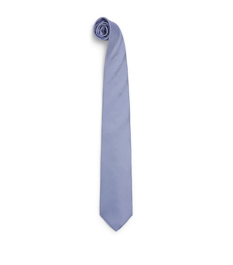 Corneliani Silk Patterned Tie Navy Blue Image 1