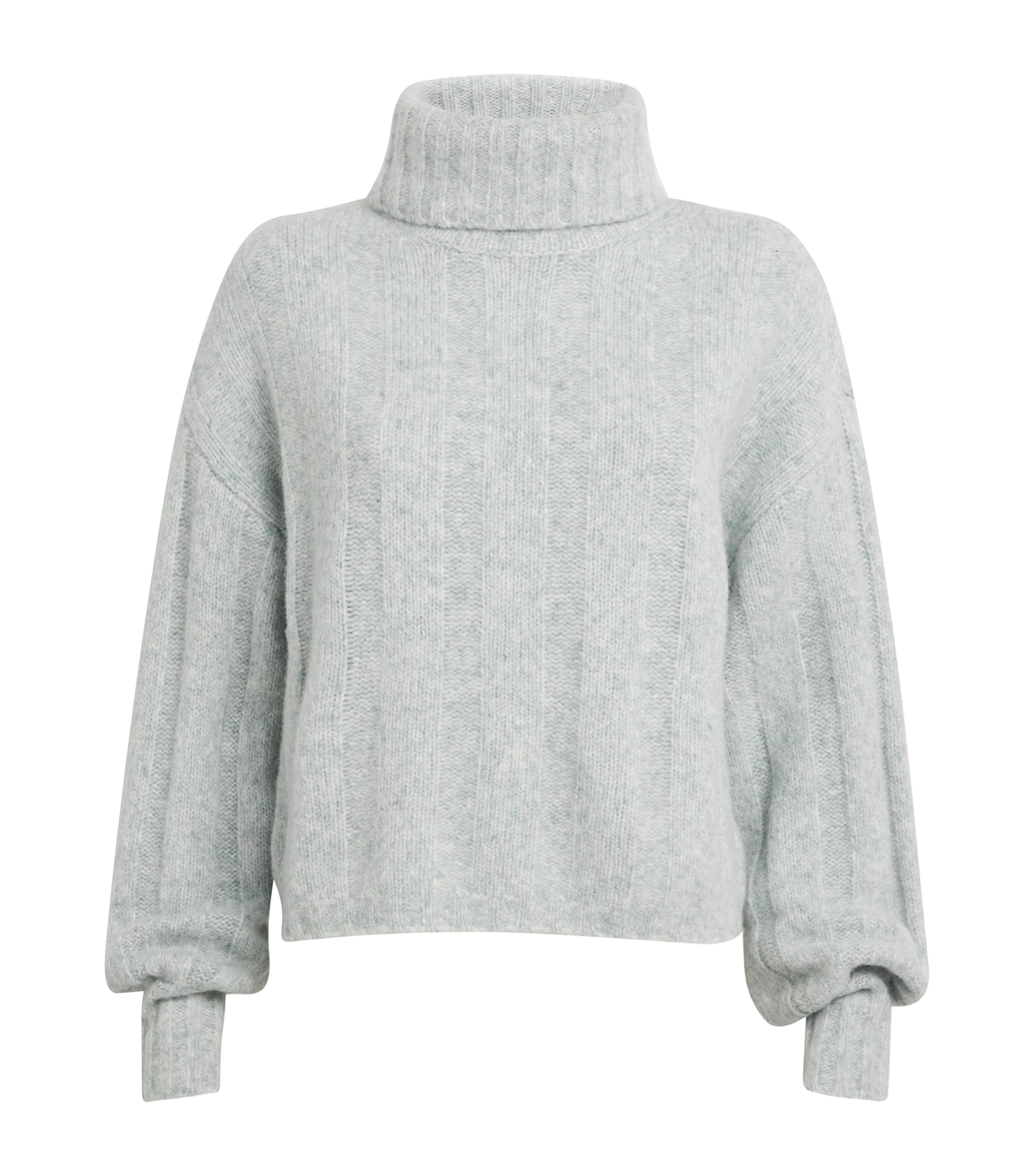 Paige Wool-blend High-neck Roselia Sweater In Blue