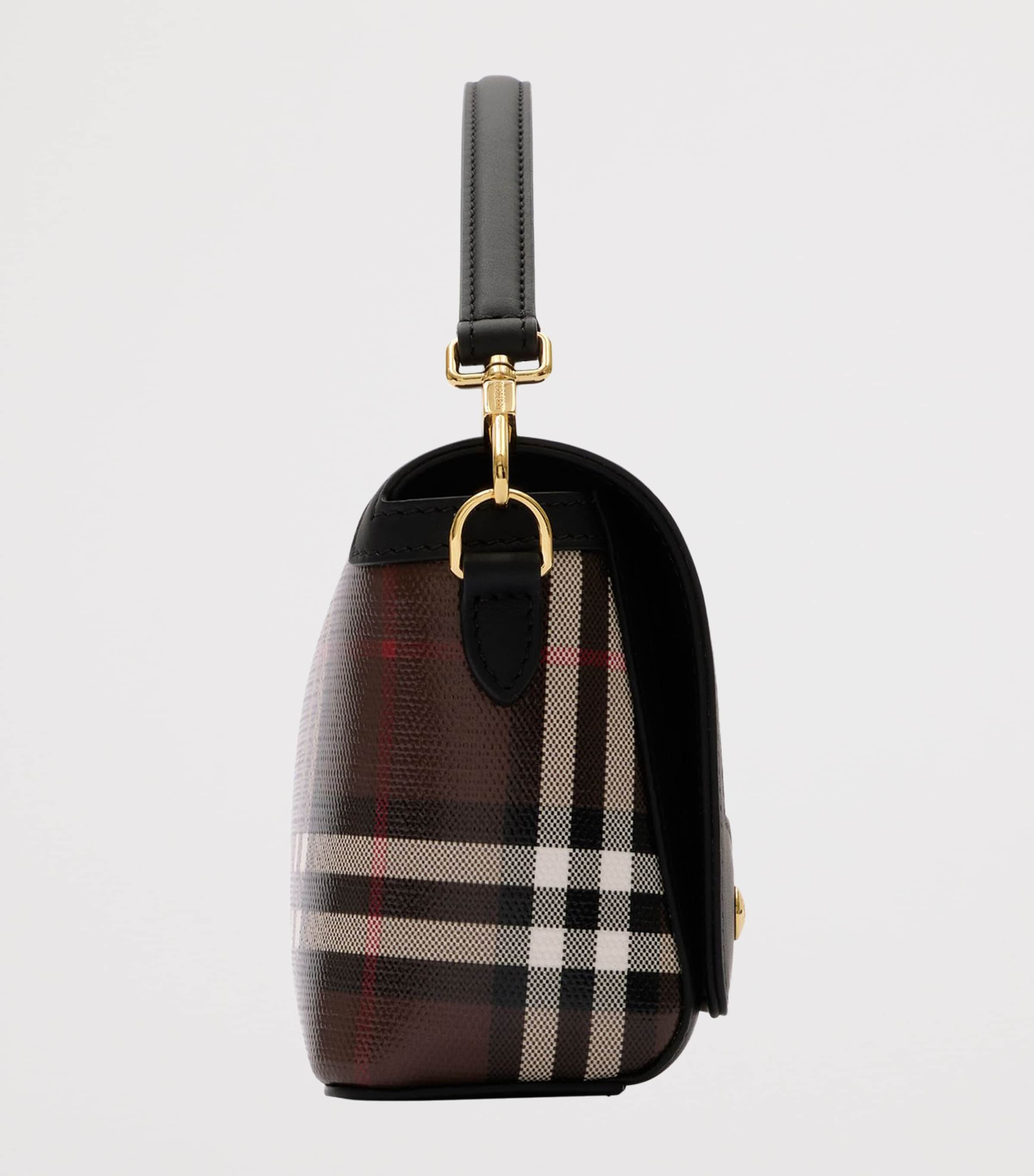 Burberry Check Note Cross-Body Bag Chocolate Brown Image 4