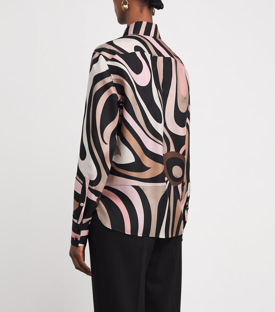 Silk Printed Blouse 001NERO/NUDE Image 4