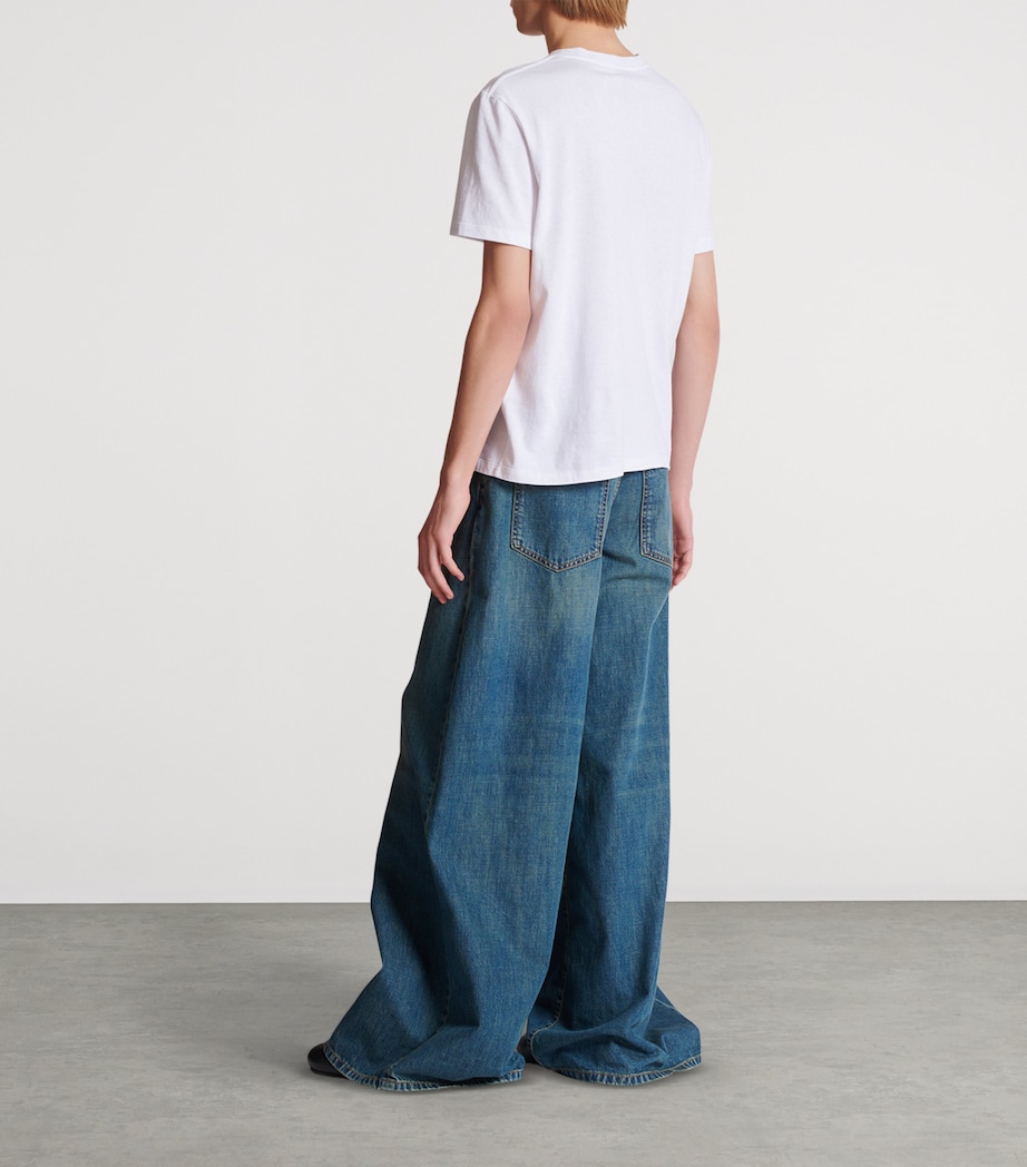 Cotton Embroidered Logo T-Shirt GAB BLANC/NOIR Image 6