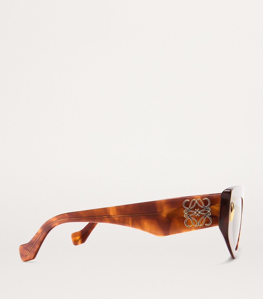 Small Acetate Butterfly Screen Sunglasses FLAMED HAVANA Image 3