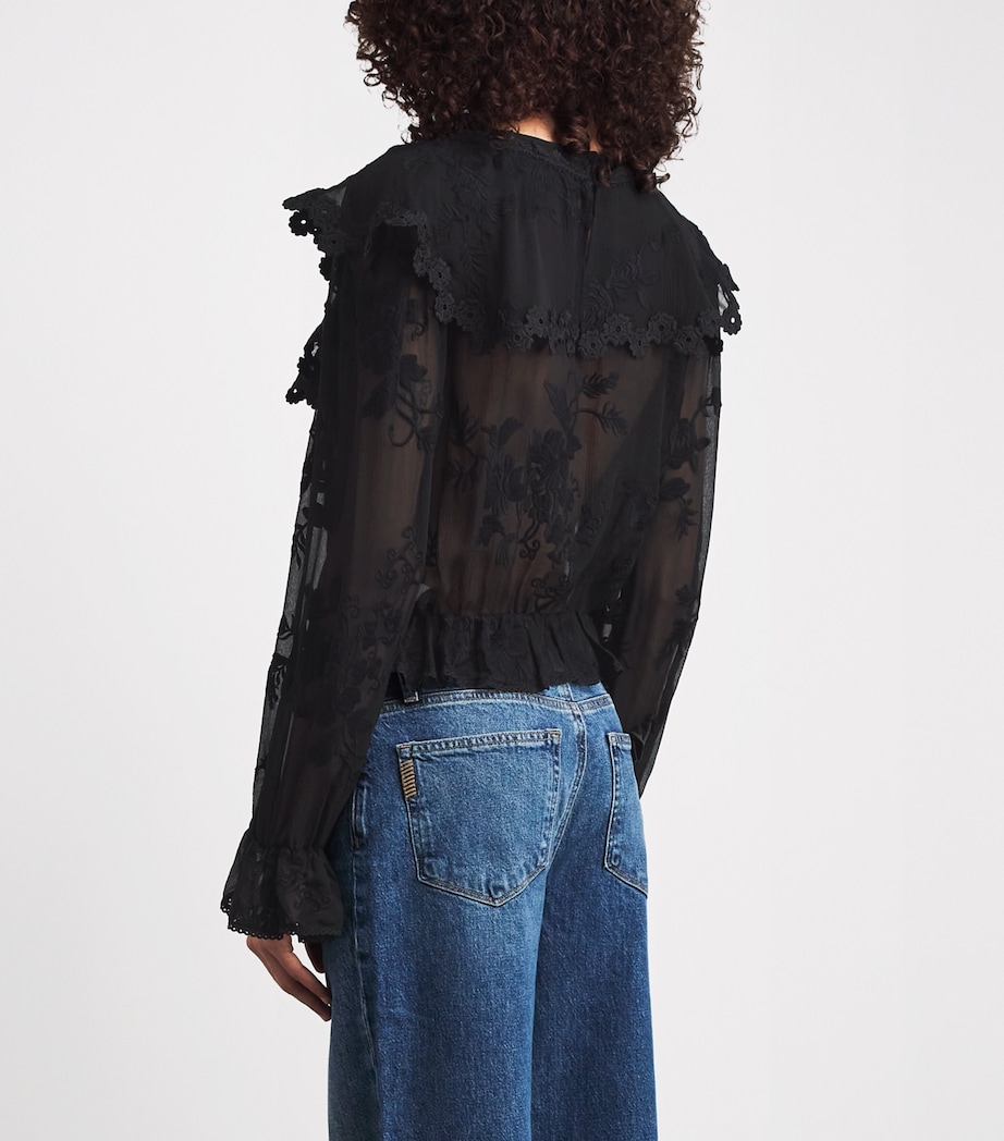 PAIGE Womens Silk Akari Blouse Black Image 5