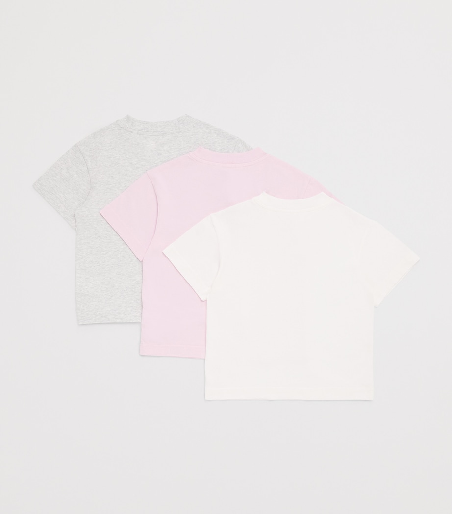 Pack of 3 Cotton Logo T-Shirts (4-12+ Years) 033BOFFW WHT RSE PNK Image 2