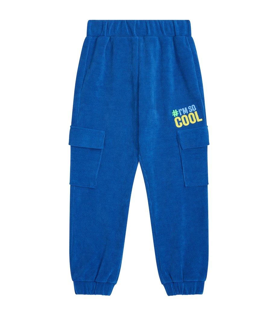 Corduroy Embroidered Sweatpants (2-6 Years) BLUE Image 1