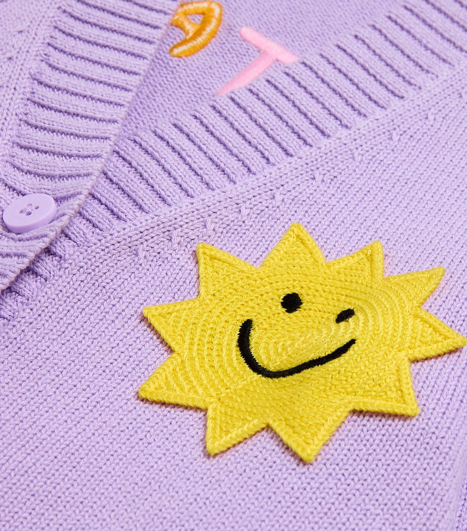 Cotton-Wool Appliqué Cardigan (3-14+ Years) 522PURPLE Image 4